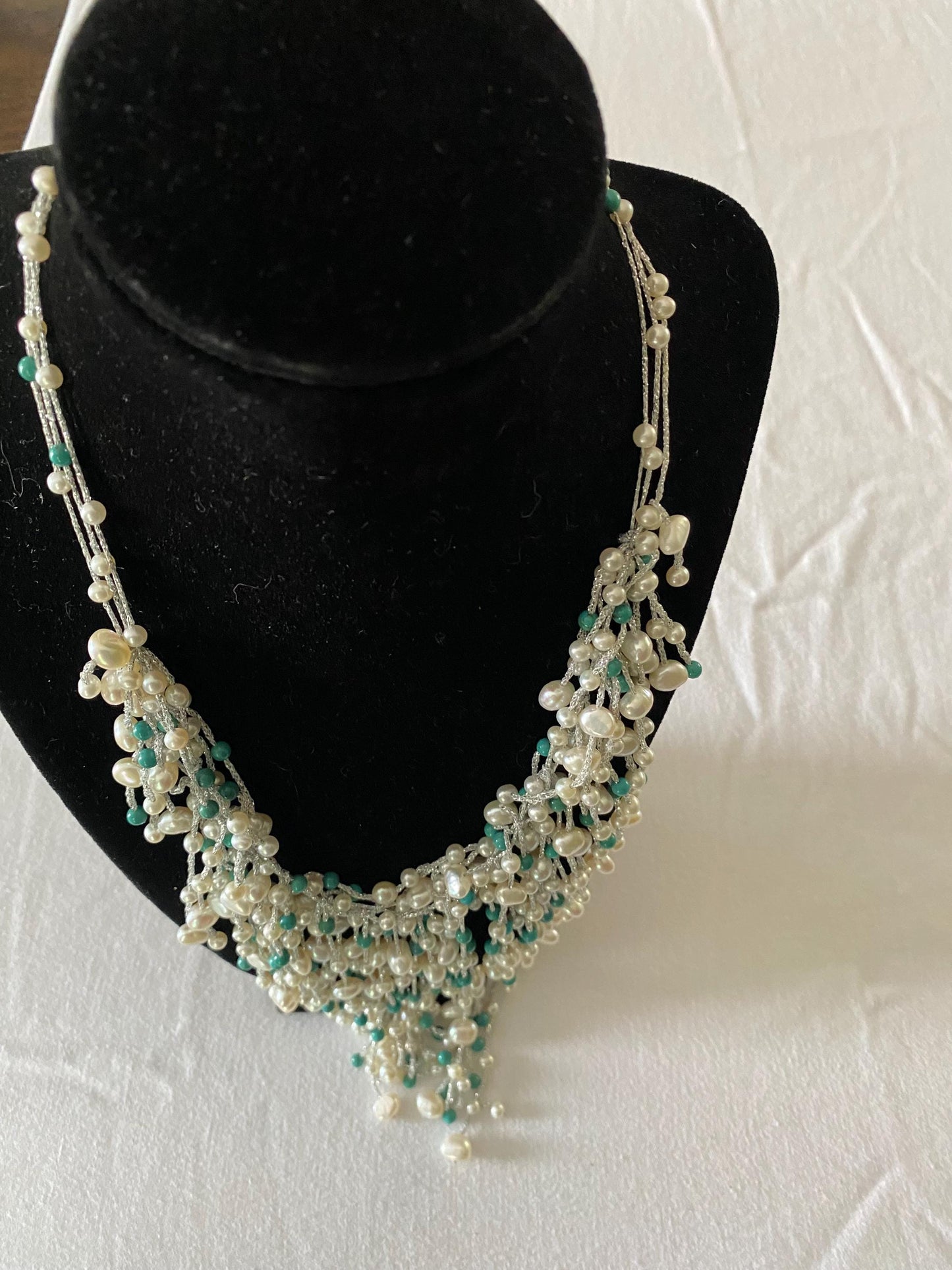 Vintage Multi Strand Freshwater Pearls & Bead Statement Necklace Unique Gift Opportunity Lover Antiques and Vintage