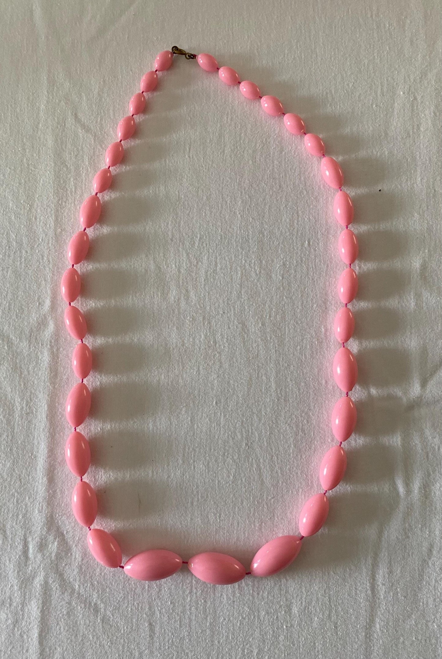 Vintage Barrel Beaded Pink Necklace 1950’s Jewelry Unique Gift Opportunity Lover Antiques and Vintage