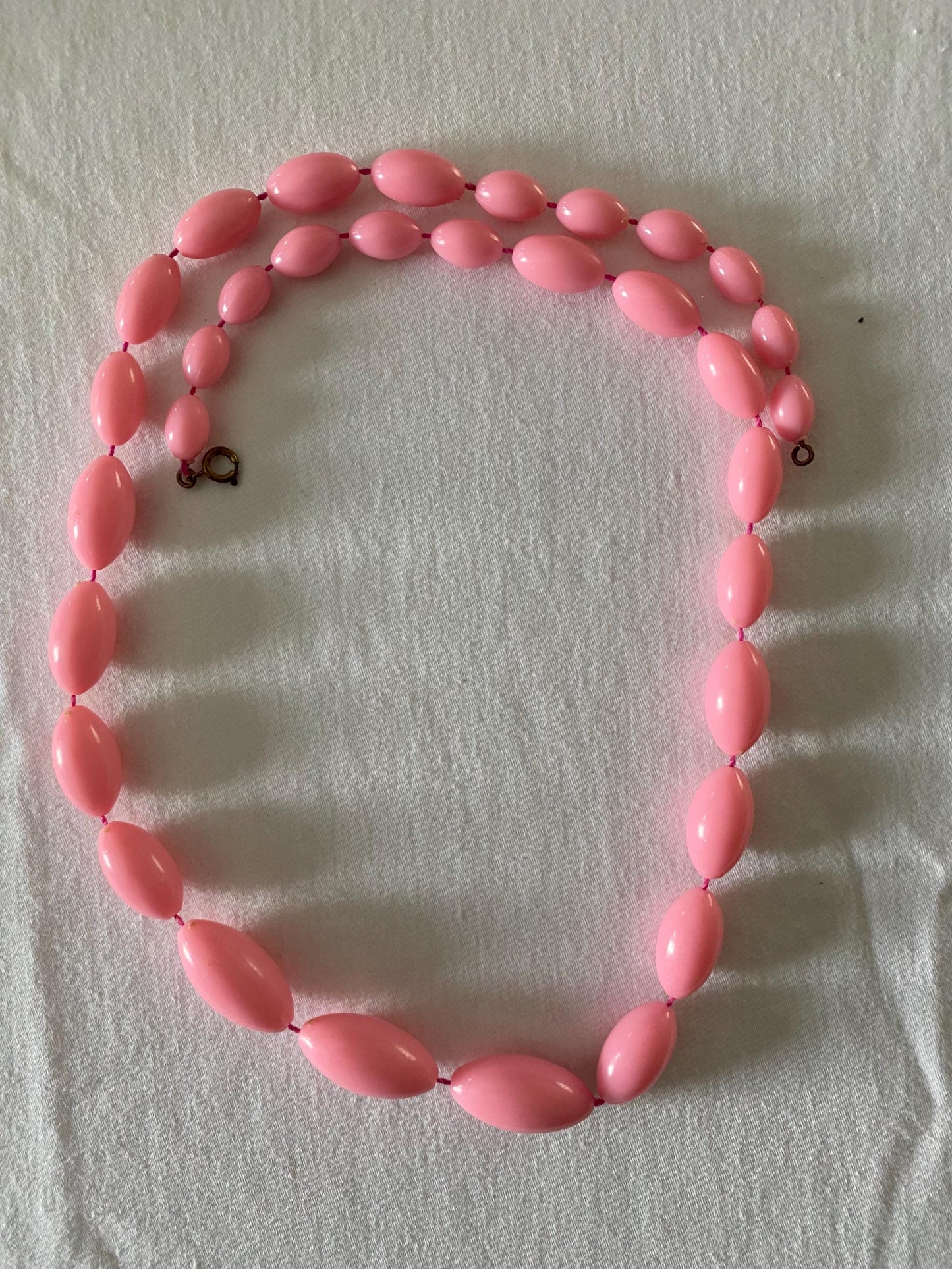 Vintage Barrel Beaded Pink Necklace 1950’s Jewelry Unique Gift Opportunity Lover Antiques and Vintage