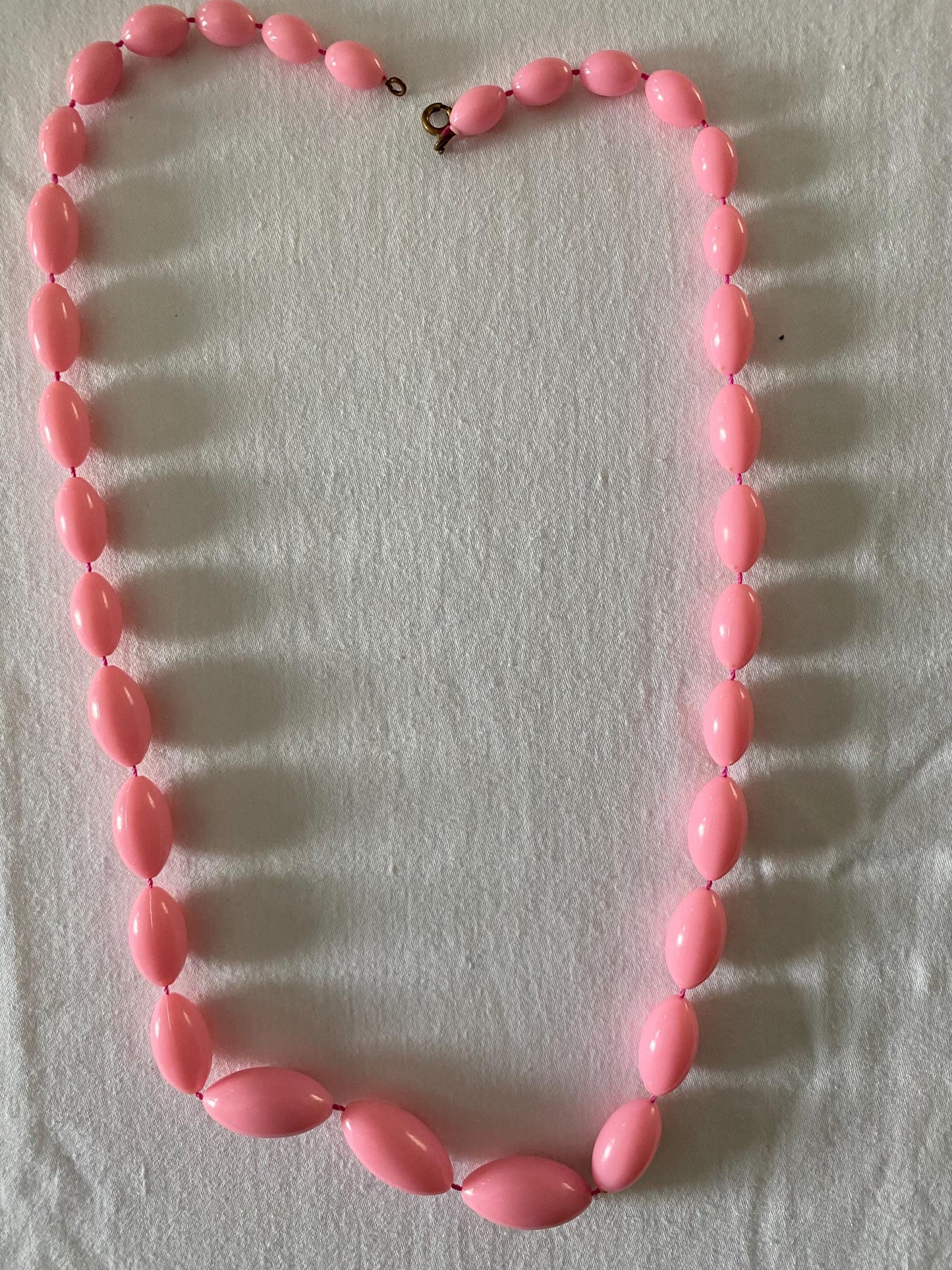 Vintage Barrel Beaded Pink Necklace 1950’s Jewelry Unique Gift Opportunity Lover Antiques and Vintage