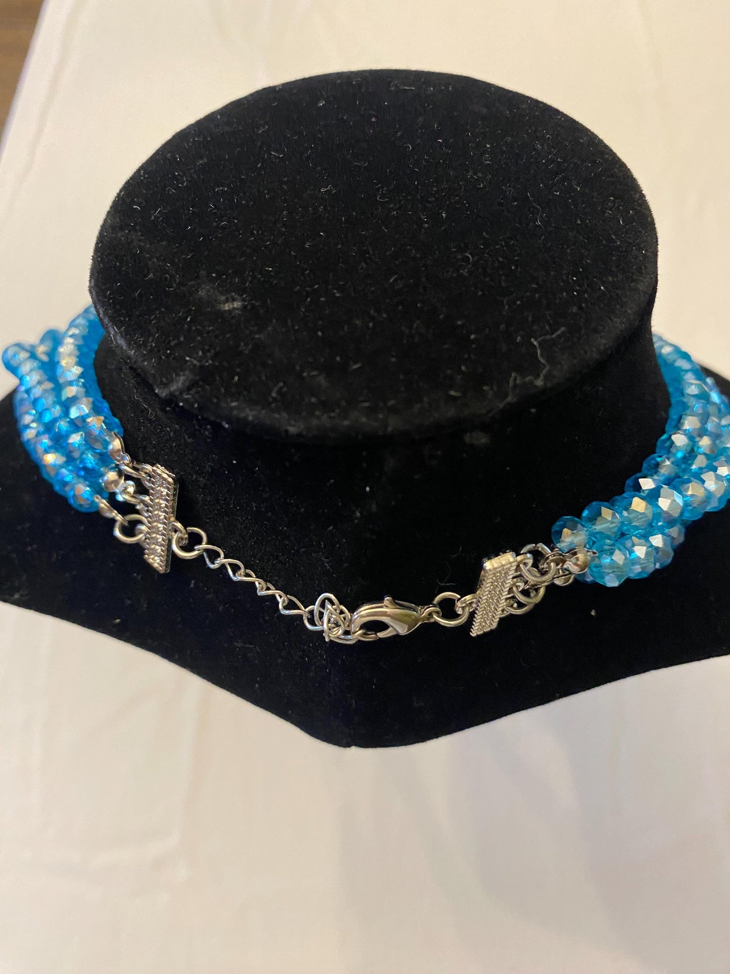 Vintage Blue Multi Strand Apatite Faceted Rondelle Beads Necklace Unique Gift Opportunity Lover Antiques and Vintage