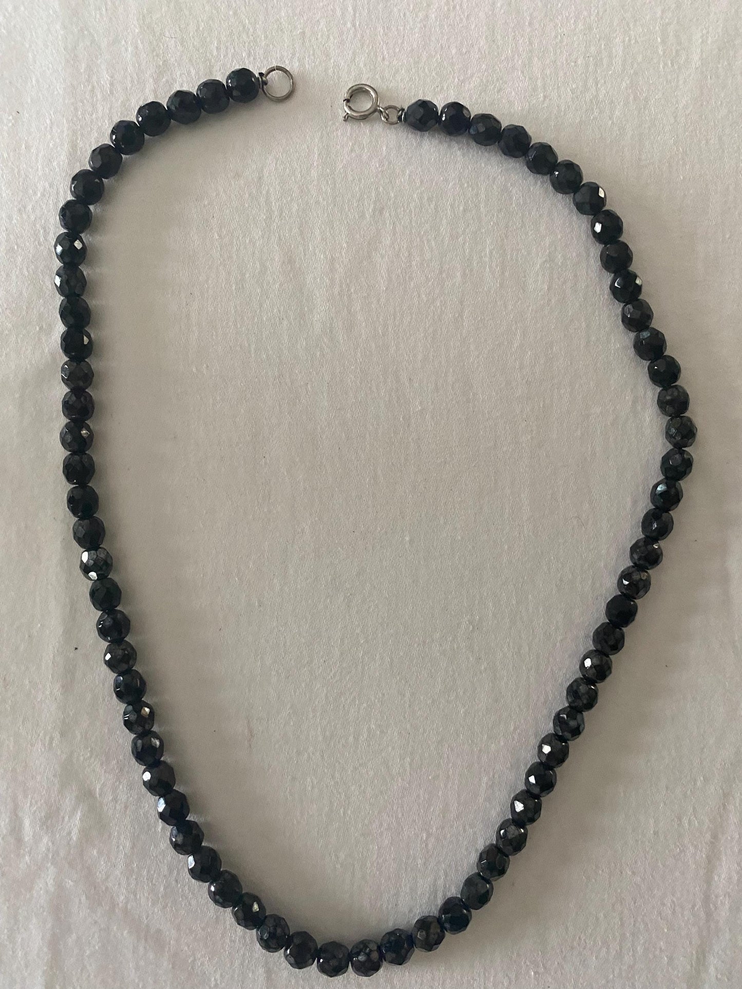 Vintage Black Faceted Bead Necklace Unique Gift Opportunity Lover Antiques and Vintage