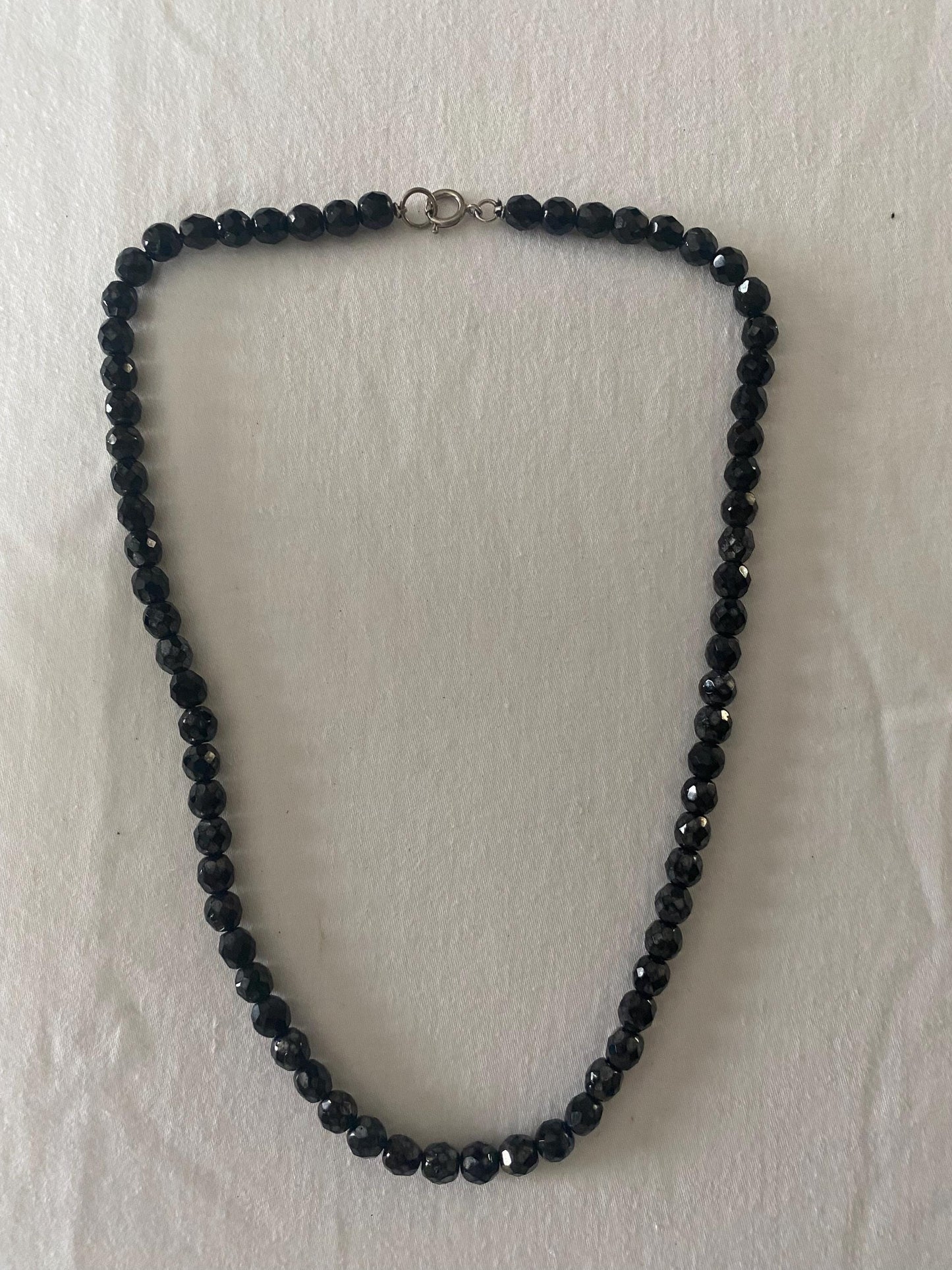 Vintage Black Faceted Bead Necklace Unique Gift Opportunity Lover Antiques and Vintage