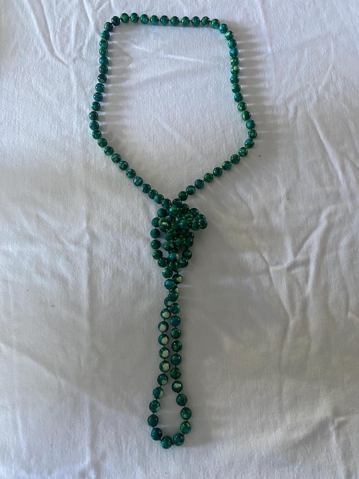 Vintage Malachite and Hematite Natural Gemstone Beaded Necklace Green Earth Stones Jewelry Lover Antiques and Vintage