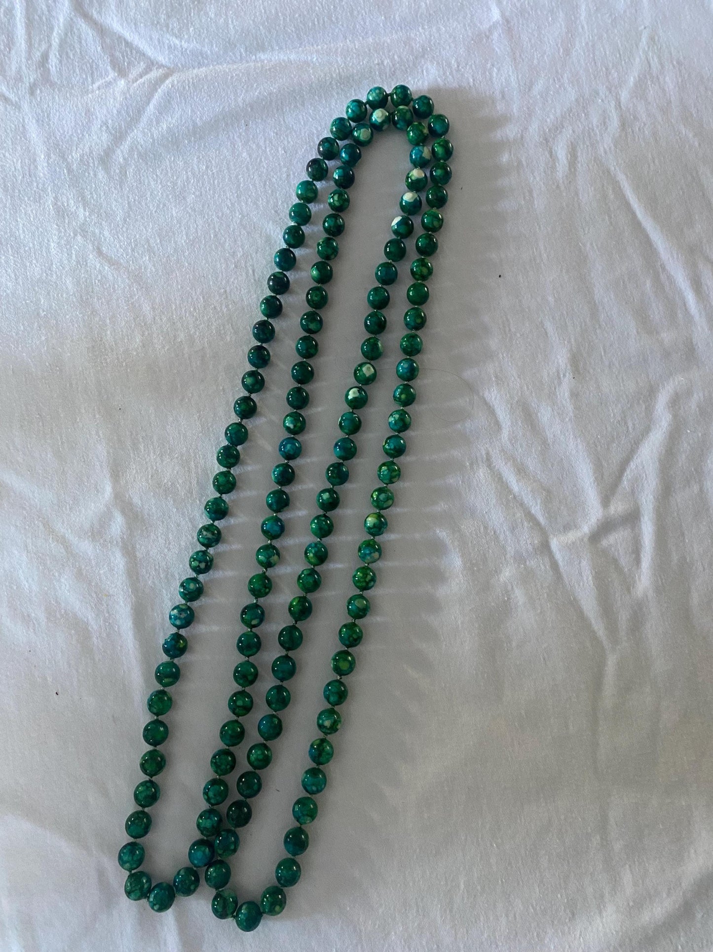 Vintage Malachite and Hematite Natural Gemstone Beaded Necklace Green Earth Stones Jewelry Lover Antiques and Vintage