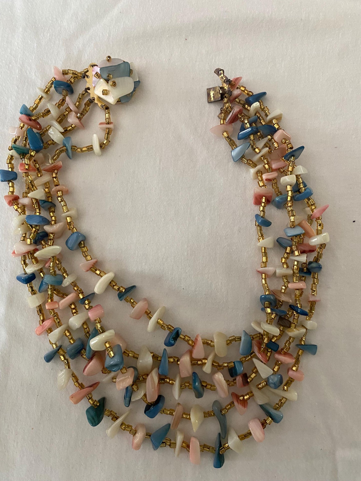 Vintage Green & Purple Hand Painted Necklace Unique Gift Opportunity Lover Antiques and Vintage