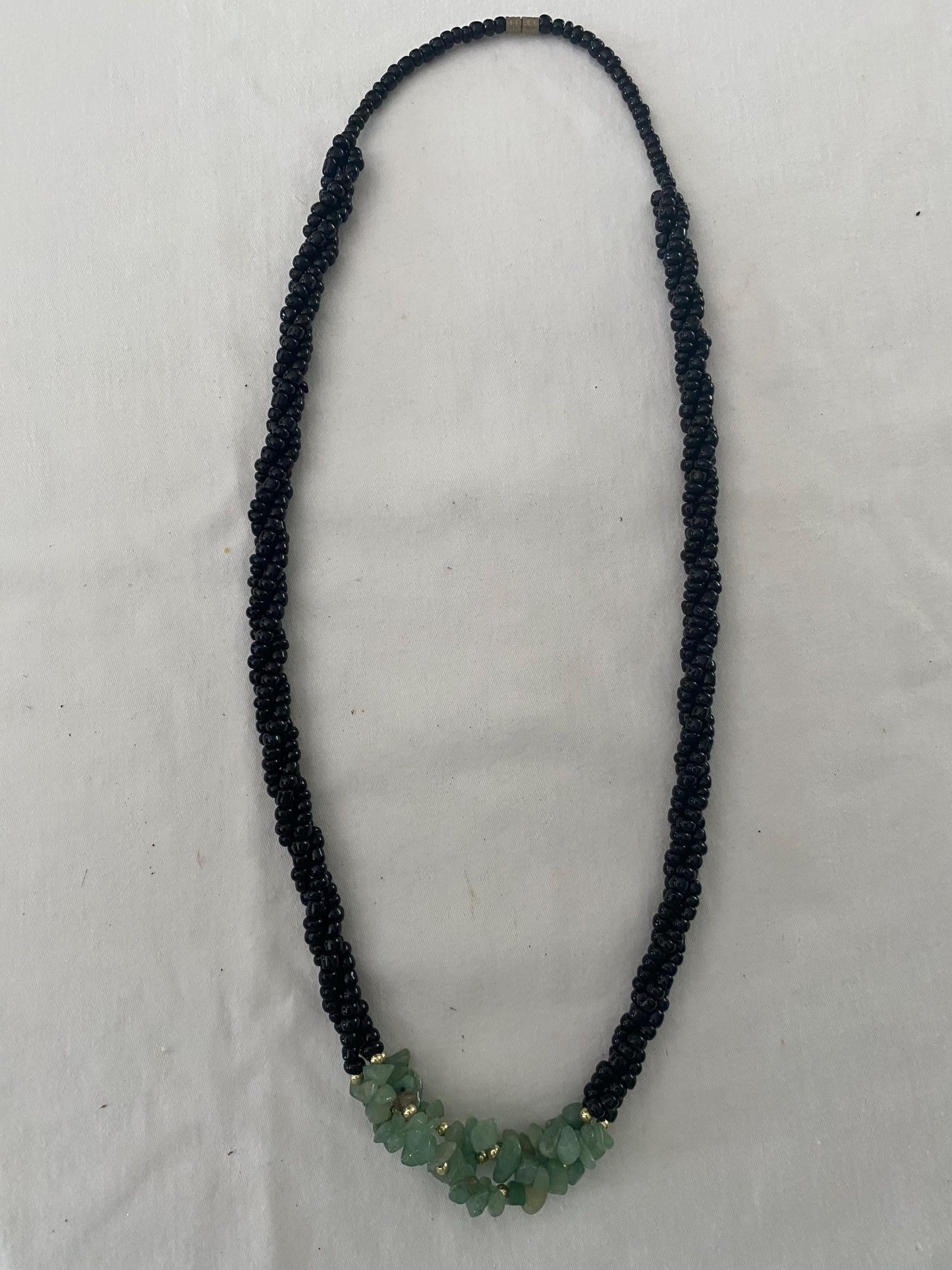 Vintage Black Onyx with Jade Necklace Black & Green Twist Jewelry Unique Gift Opportunity Lover Antiques and Vintage