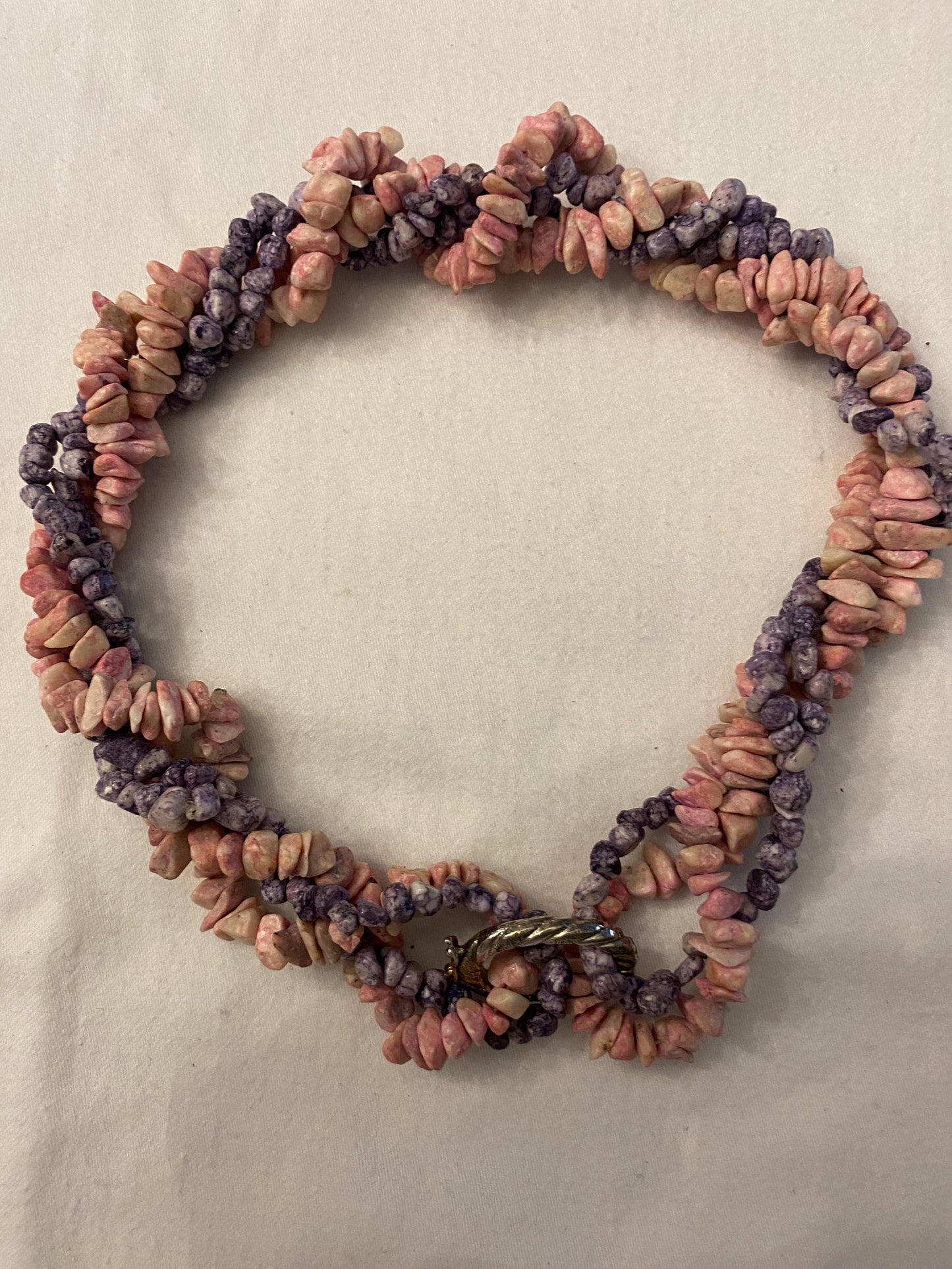 Vintage Purple & Pink Multi Strand Choker Style Necklace Beach Jewelry Unique Gift Lover Antiques and Vintage