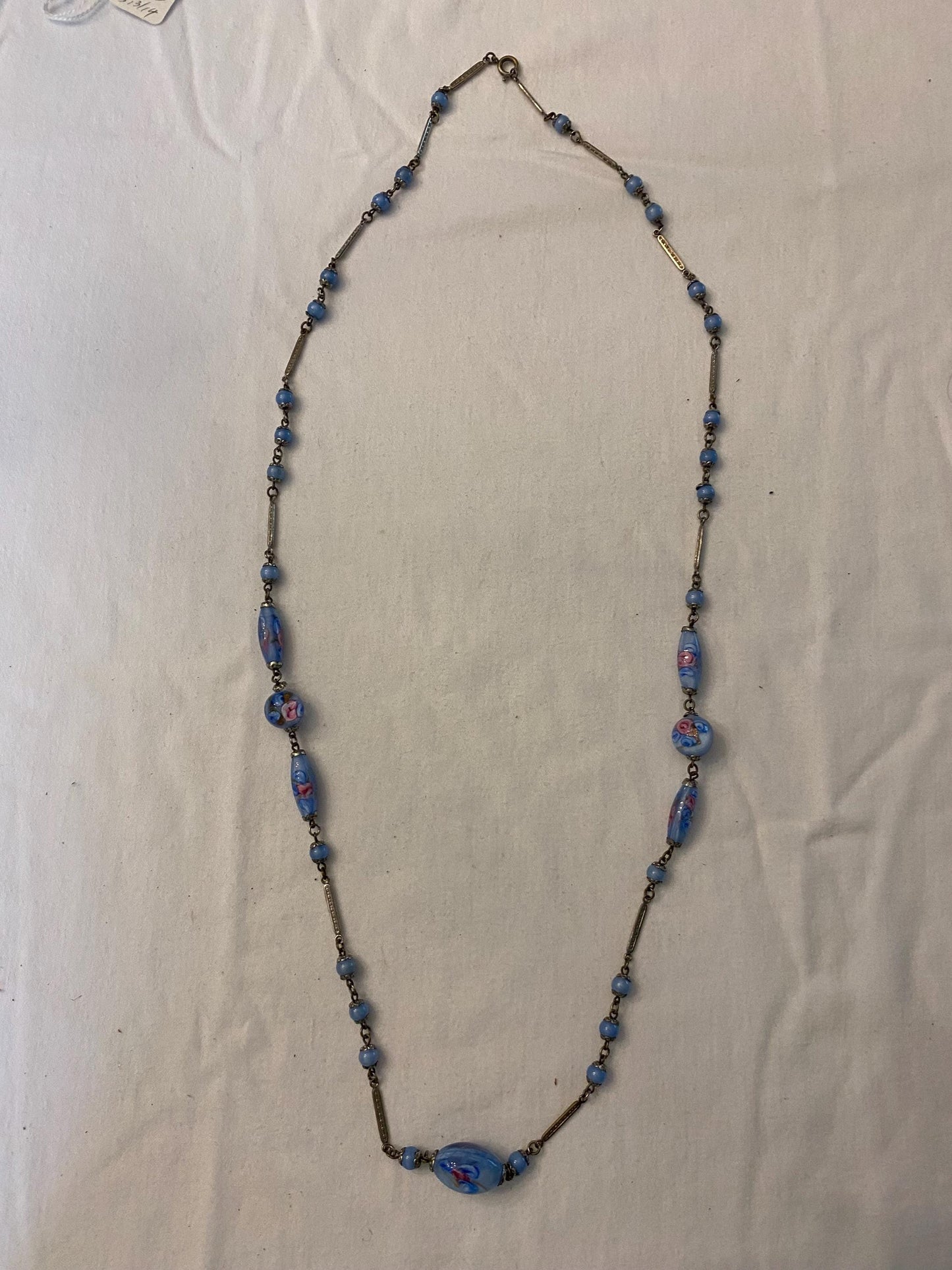 Vintage Blue & White Flower and Bead Necklace Necklace Unique Gifts Galore at Lover Antiques and Vintage