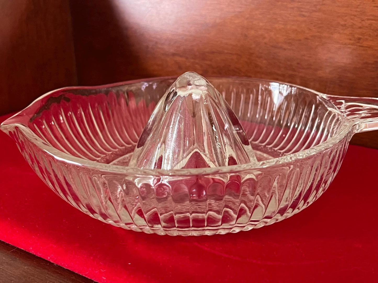 Vintage Glass Citrus Juicer Reamer Bowl with Spout No Flaws Pretty Glass Art Lover Antiques and Vintage