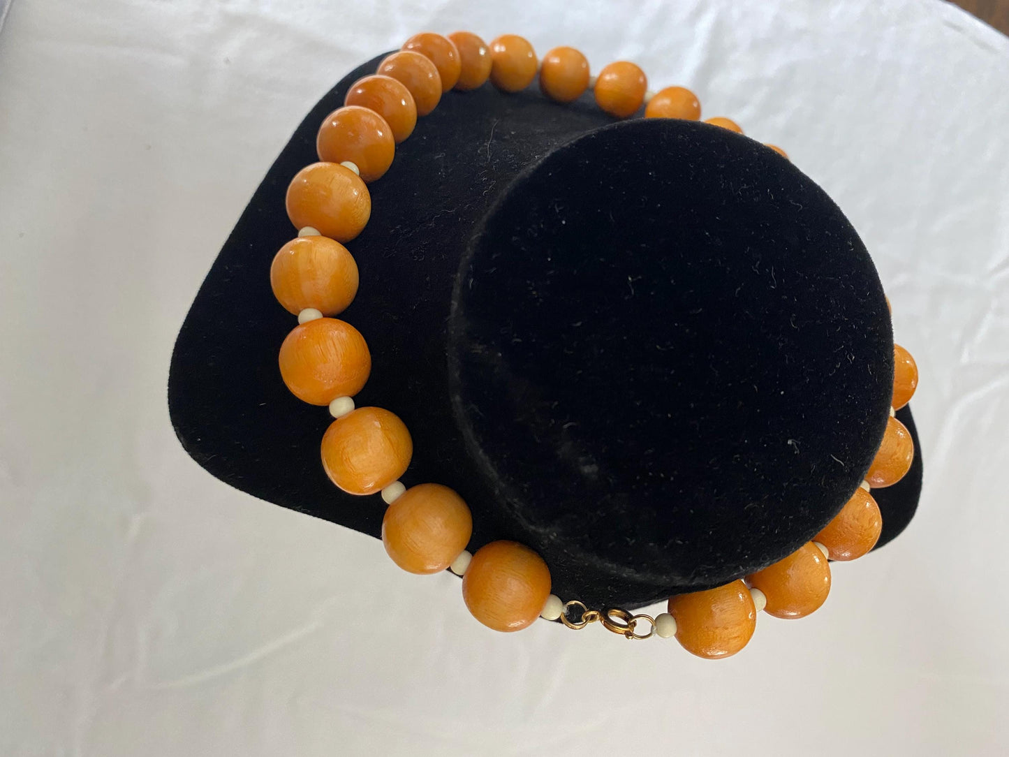 Vintage Butterscotch Beaded Necklace Orange Jewelry Unique Gifts at Lover Antiques and Vintage