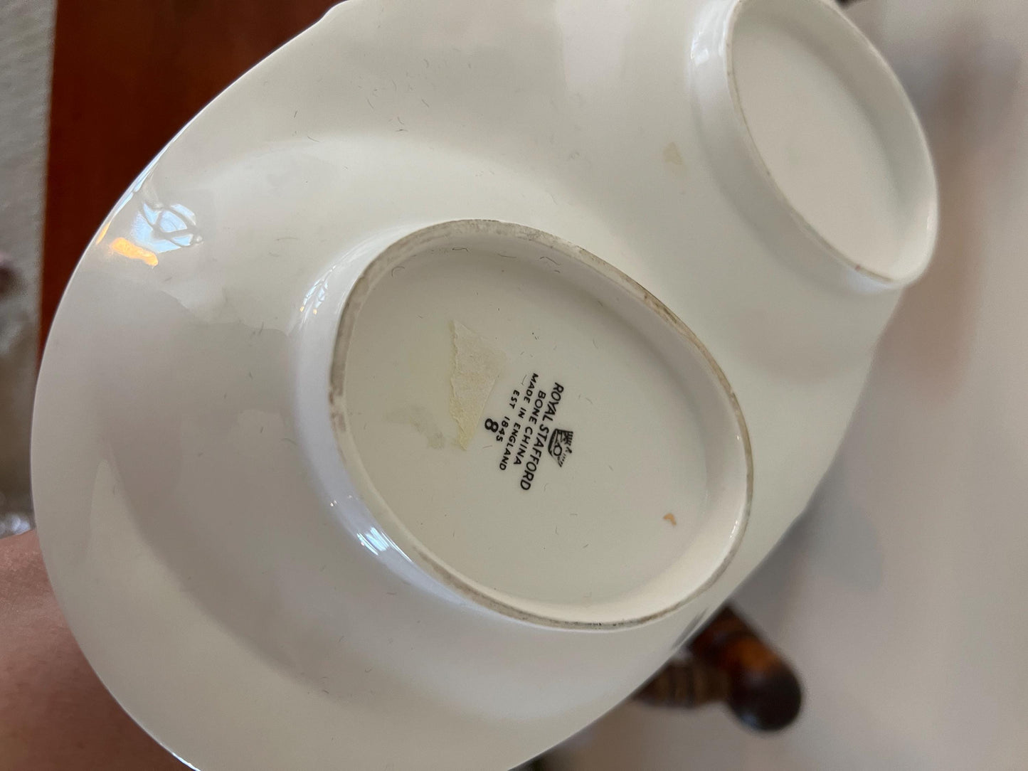 Antique Royal Stafford Hand Painted Tray Dish with Unique Handle Bone China Dish Made in England EST 1845 #8 Lover Antiques and Vintage