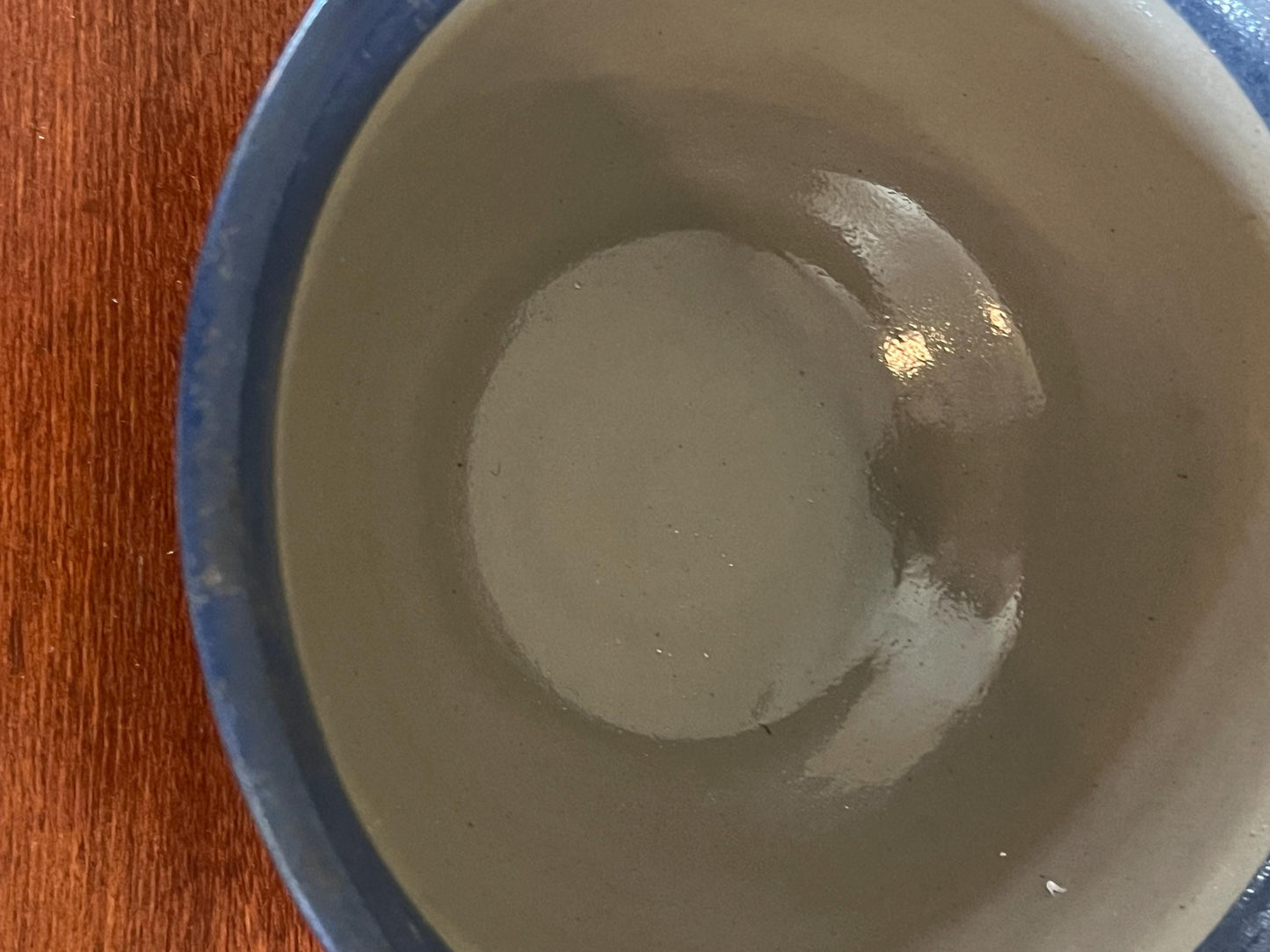 Vintage Beaumont Brothers Pottery Studios Salt Glazed Bowl Ramekin with Cobalt Blue Heart Design BBP Lover Antiques and Vintage