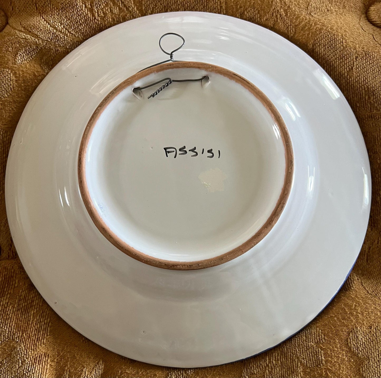 Vintage Ceramic Love Birds Plate Signed Assisi Signed Two Blue Birds United Lover Antiques and Vintage