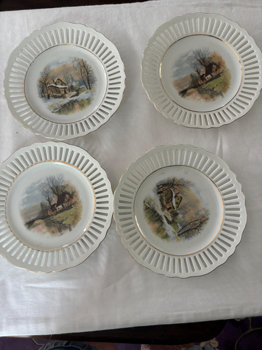 Vintage MEPOCO Set of 4 Plates Lover Antiques and Vintage