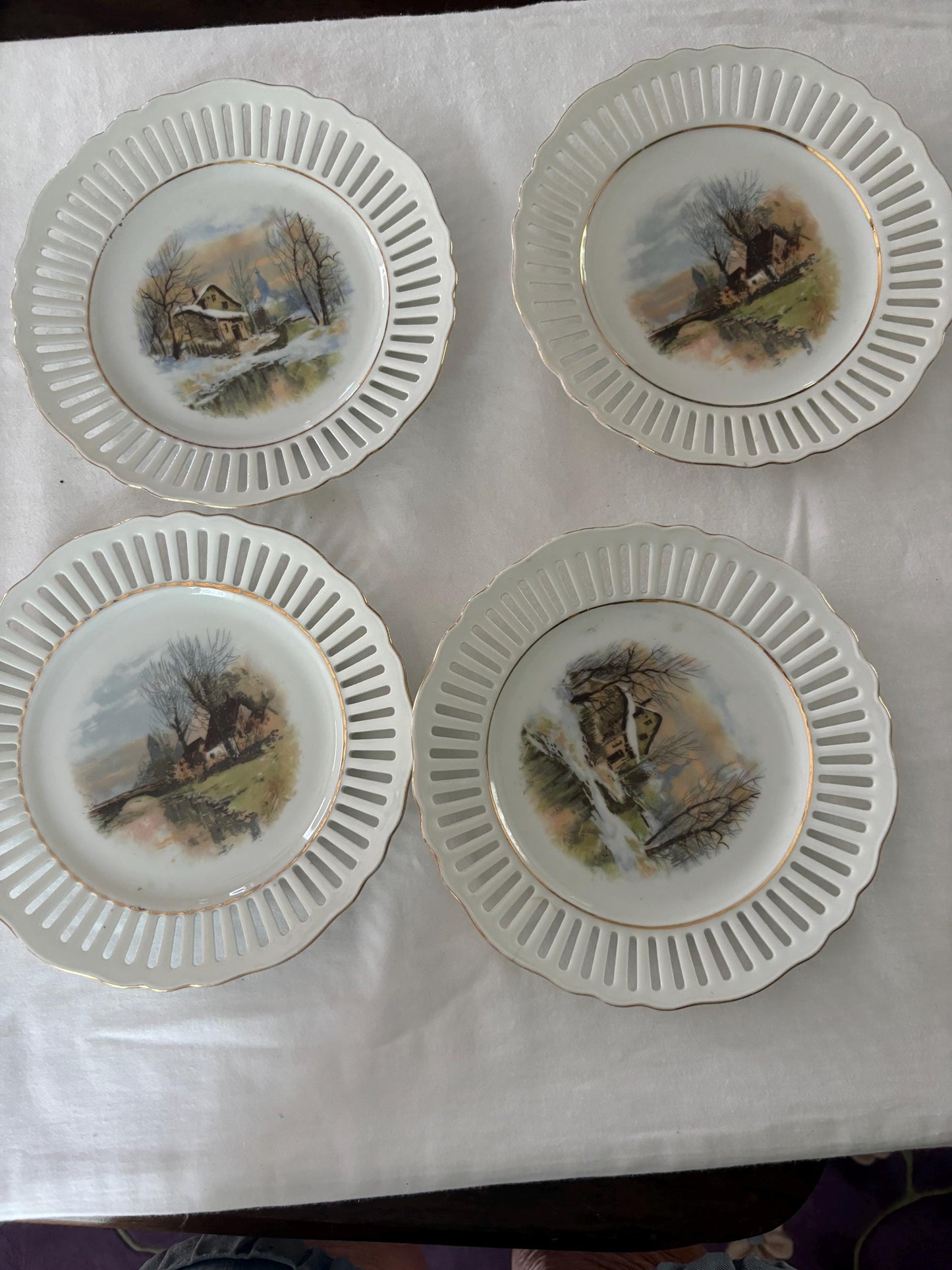 Vintage MEPOCO Set of 4 Plates Lover Antiques and Vintage