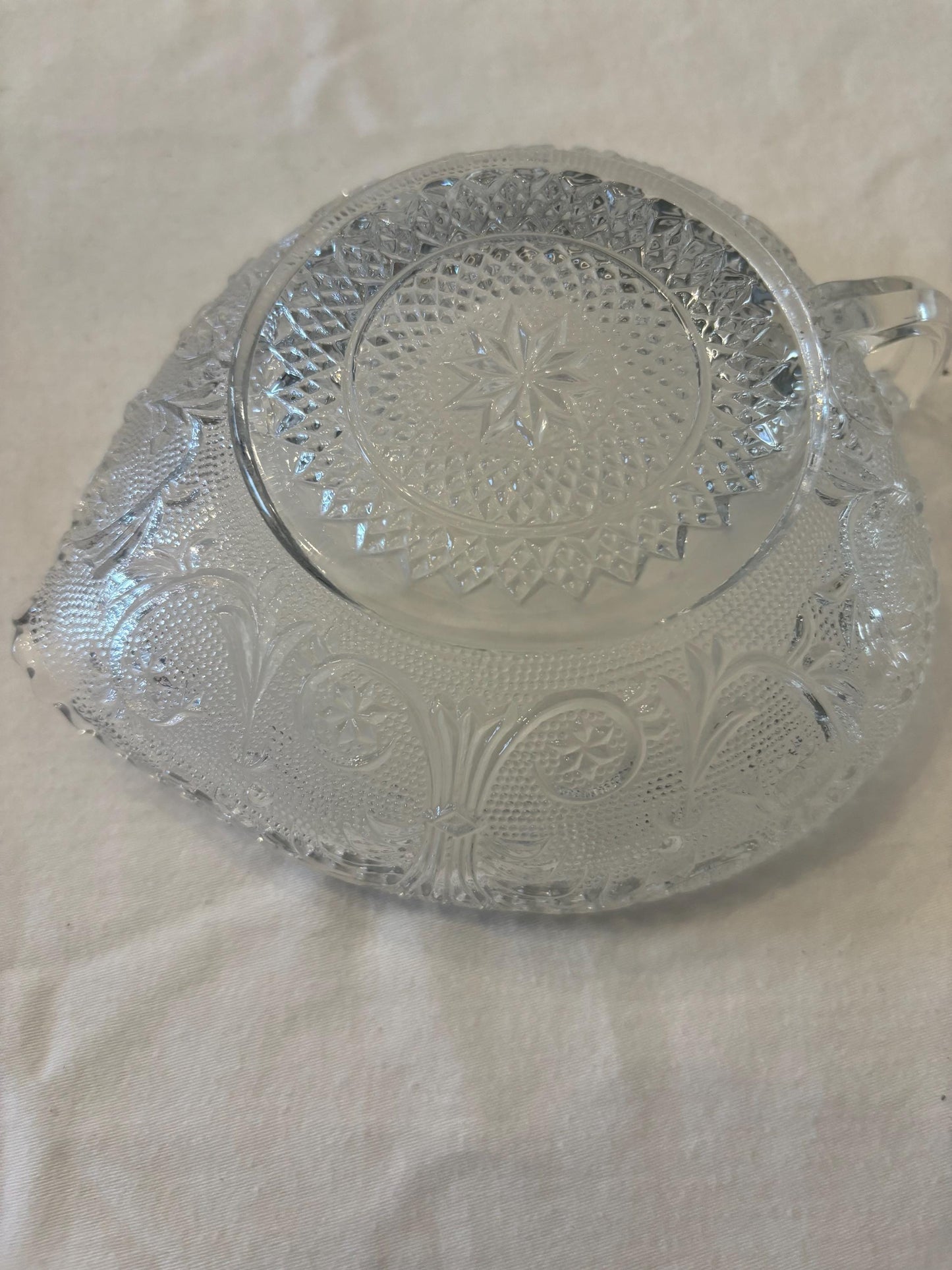 Vintage Anchor Hocking Sandwich Glass Heart Shaped Dish with Handle Clear Glass Serving Bowl Lover Antiques and Vintage