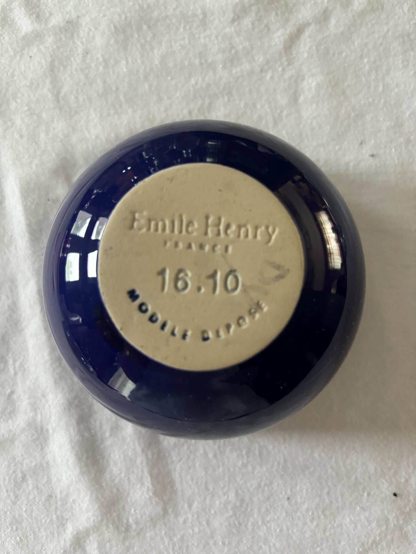 Vintage Emile Henry Cobalt Blue Pottery Bowl Made in France Lover Antiques and Vintage