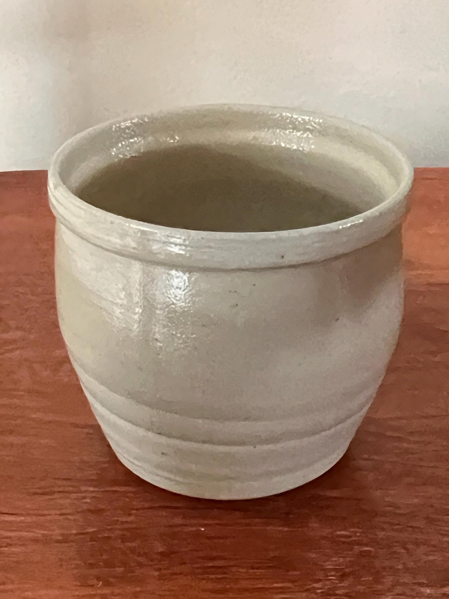Vintage Cobalt Blue Crock with Leaves Salt Glazed Pottery Vase with Cobalt Blue Flower Design Lover Antiques and Vintage