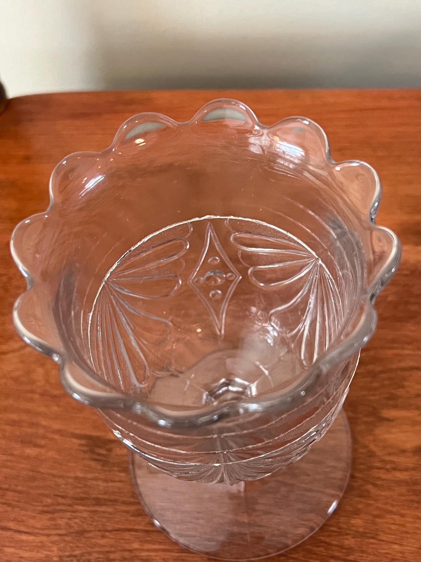 Vintage McKee Glass Wine Glass Water Cup Spooner 1880’s Fan with Diamonds Glass Art Lover Antiques and Vintage
