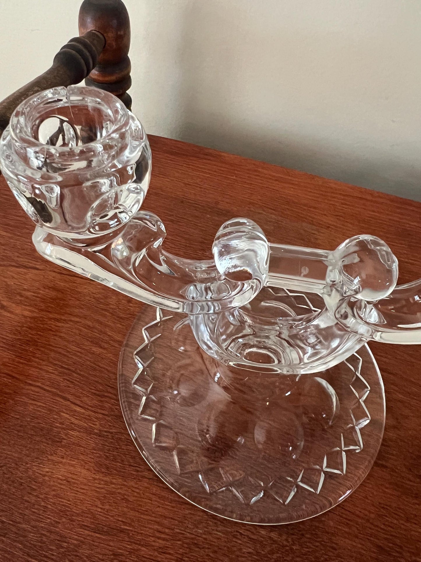 Vintage Indiana Glass Candle Holders Candelabra Pedestal Candlestick Holders Lover Antiques and Vintage