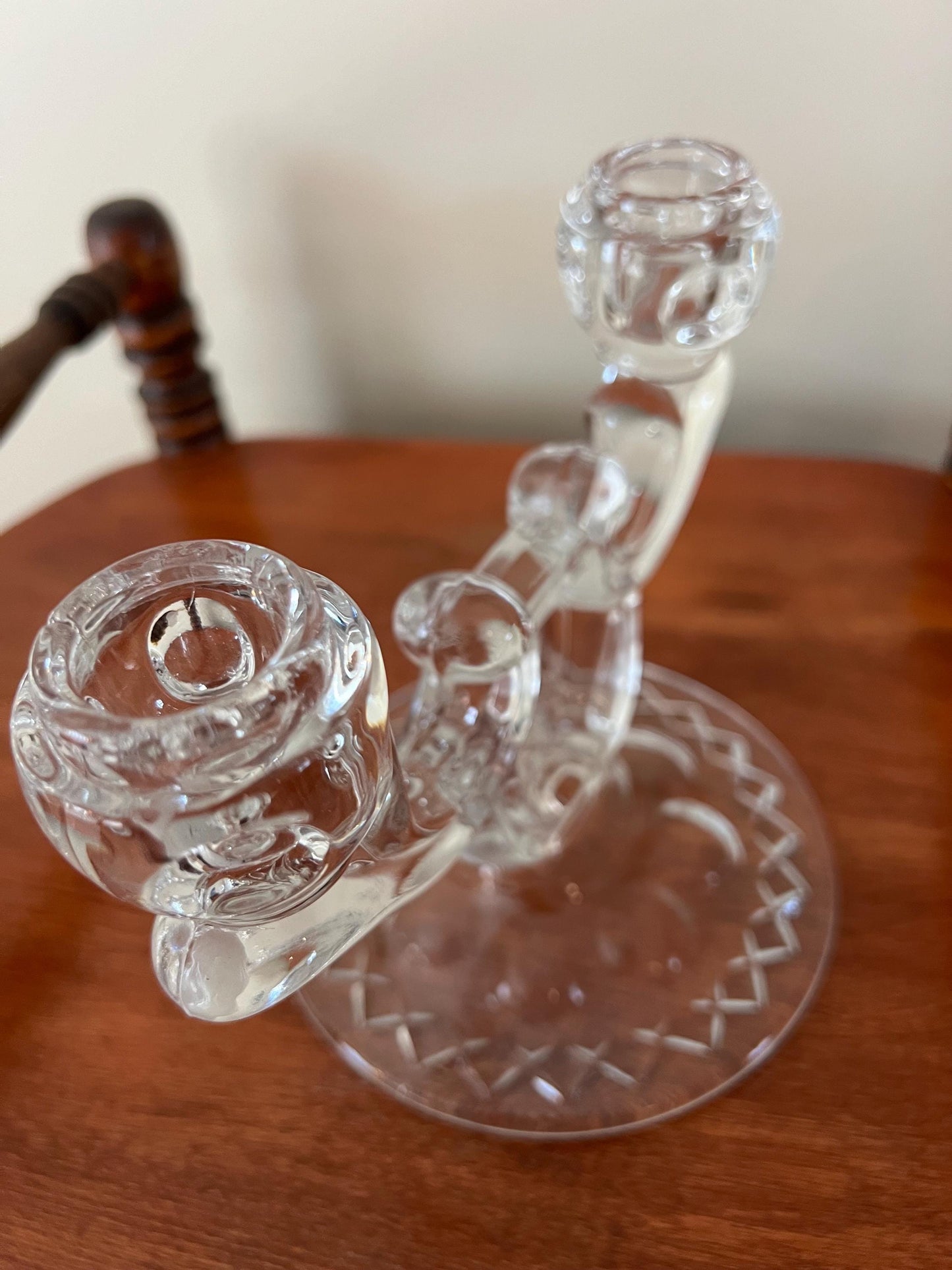 Vintage Indiana Glass Candle Holders Candelabra Pedestal Candlestick Holders Lover Antiques and Vintage