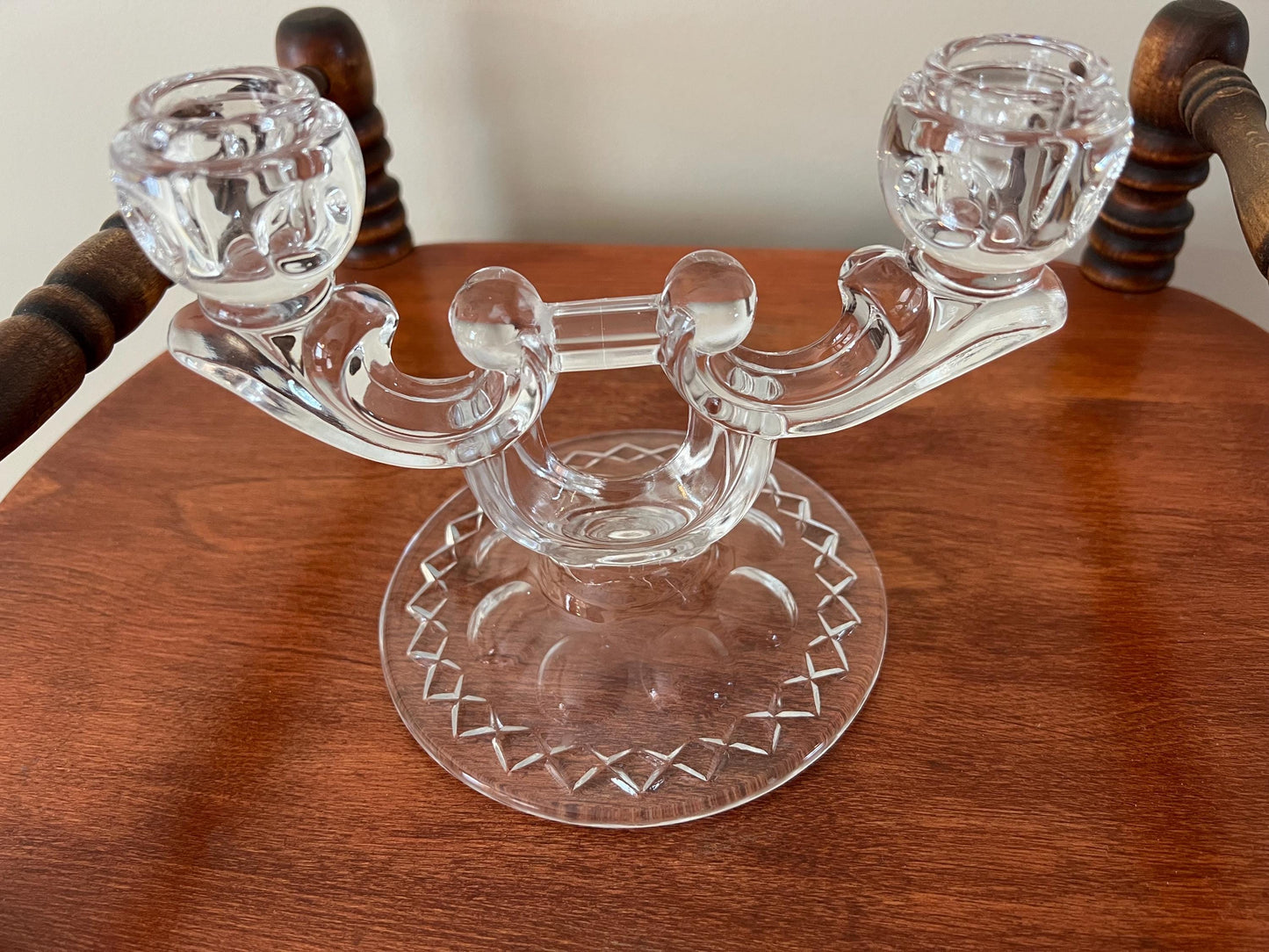 Vintage Indiana Glass Candle Holders Candelabra Pedestal Candlestick Holders Lover Antiques and Vintage
