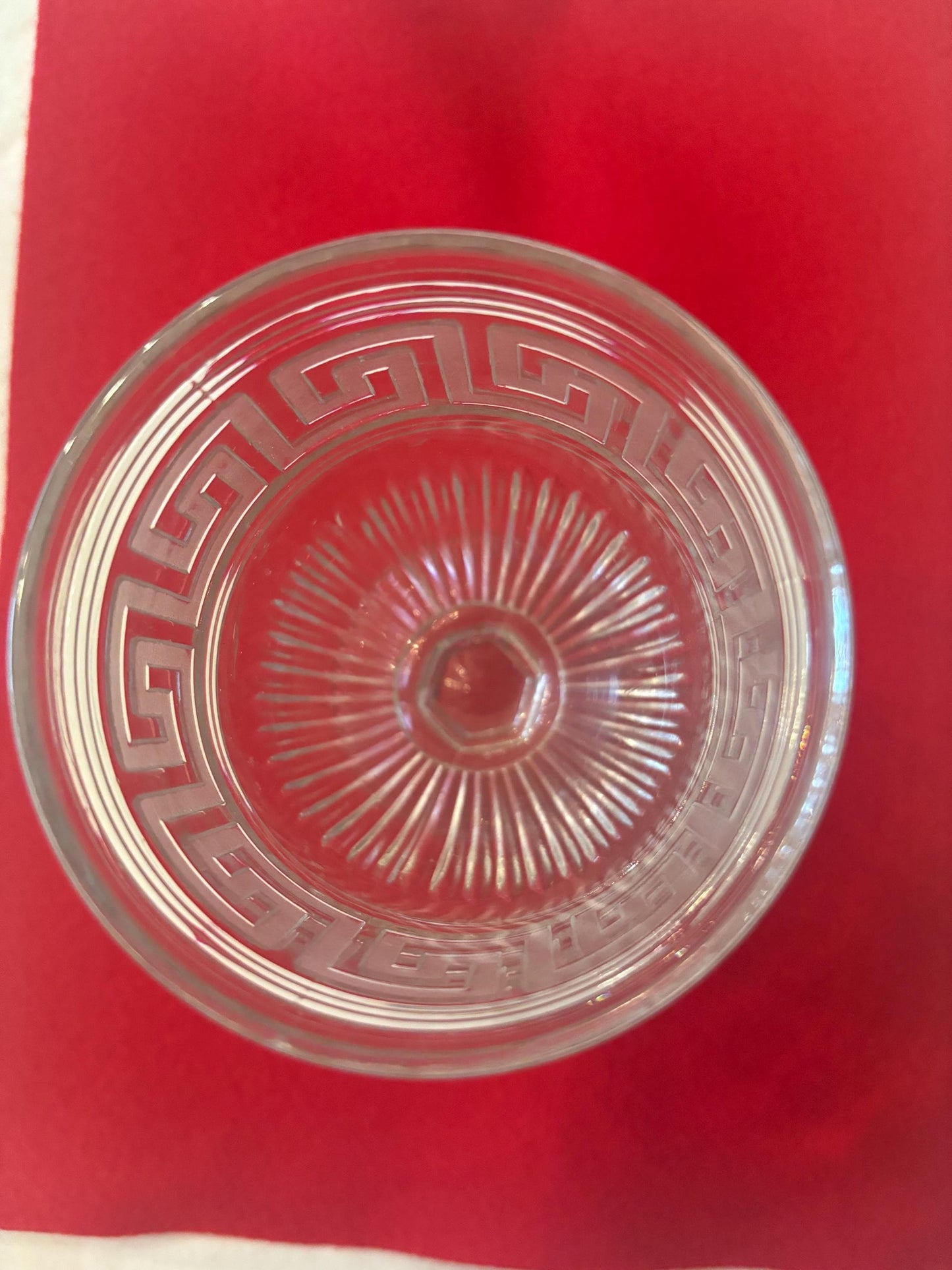 Vintage EAPG Crystal Roman Greek Wine Glass Pedestal Cup Etched Glass Art Lover Antiques and Vintage