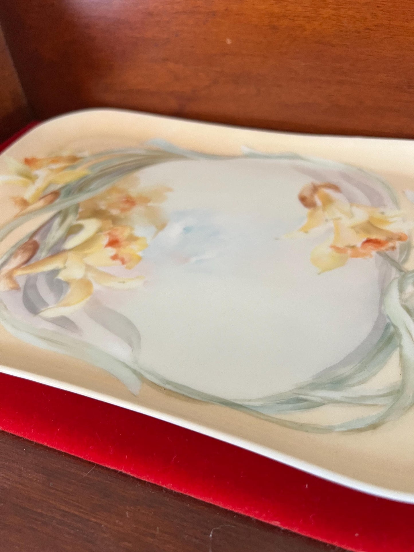 Vintage Limoges of France Porcelain Tray Dish Daffodils Whimsical Stamped Limoges Flowers Design Lover Antiques and Vintage