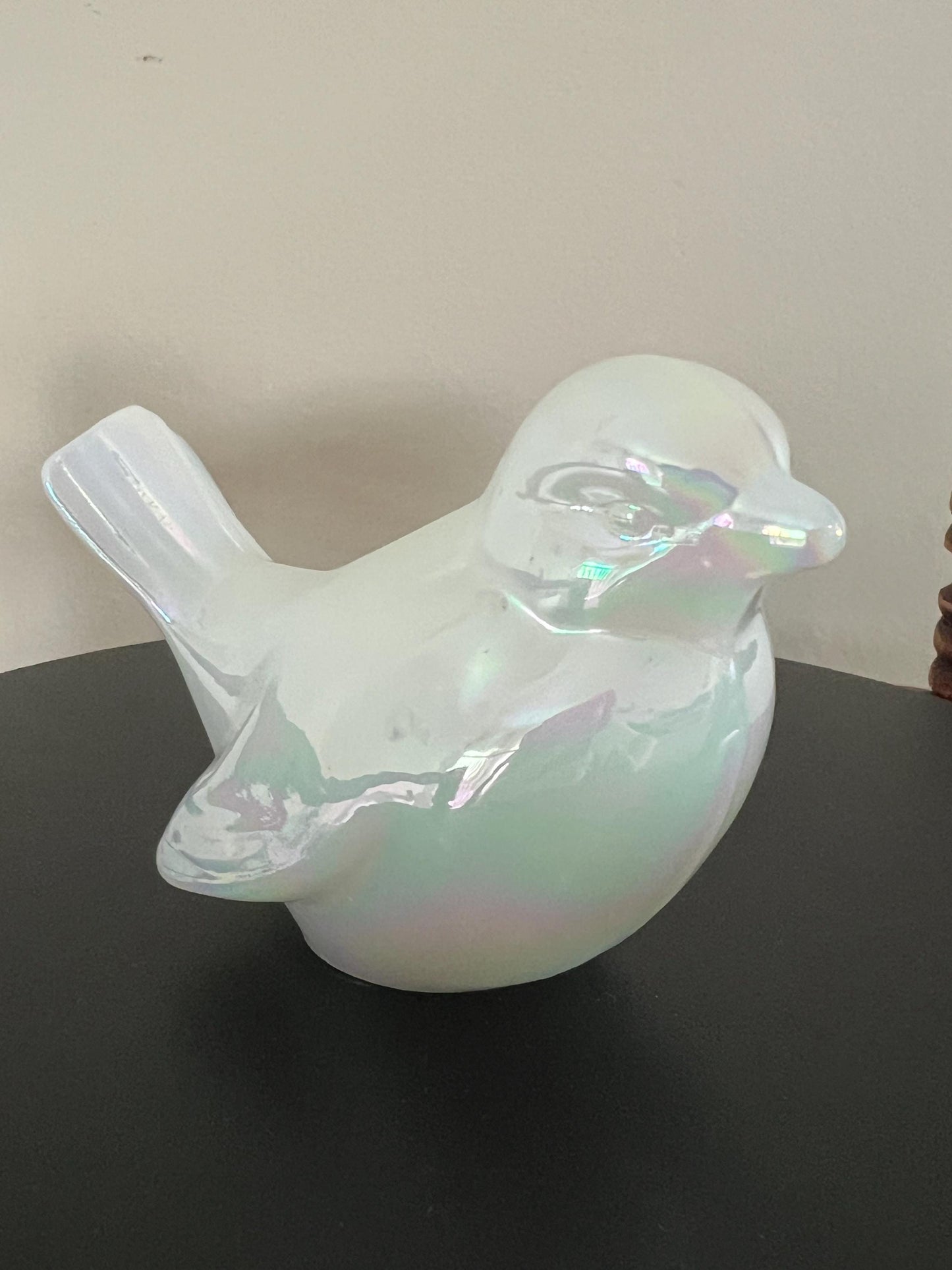 Vintage Fenton Opalescent Glass Bird Milk Glass Love Bird Figurine Animal Glass Art Lover Antiques and Vintage