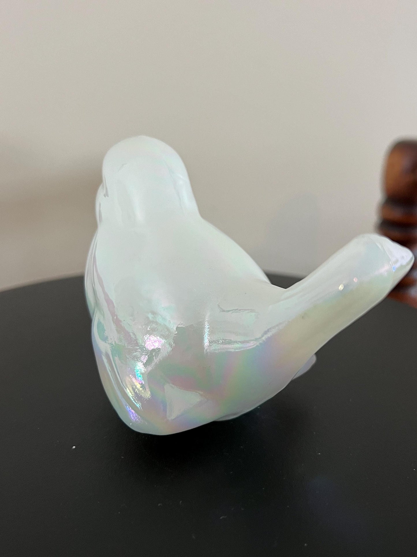 Vintage Fenton Opalescent Glass Bird Milk Glass Love Bird Figurine Animal Glass Art Lover Antiques and Vintage
