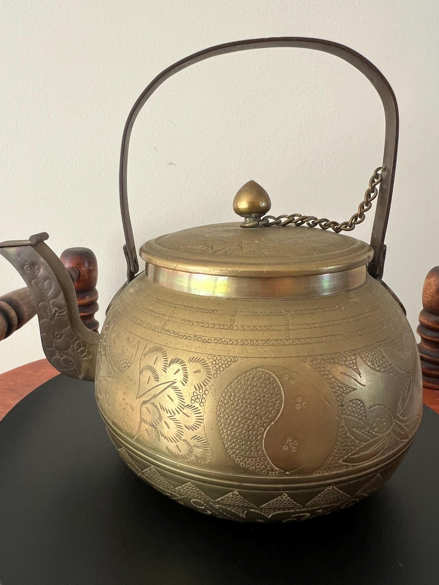 Vintage Brass Kettle with Lid Handle and Ornate Spout Lover Antiques and Vintage