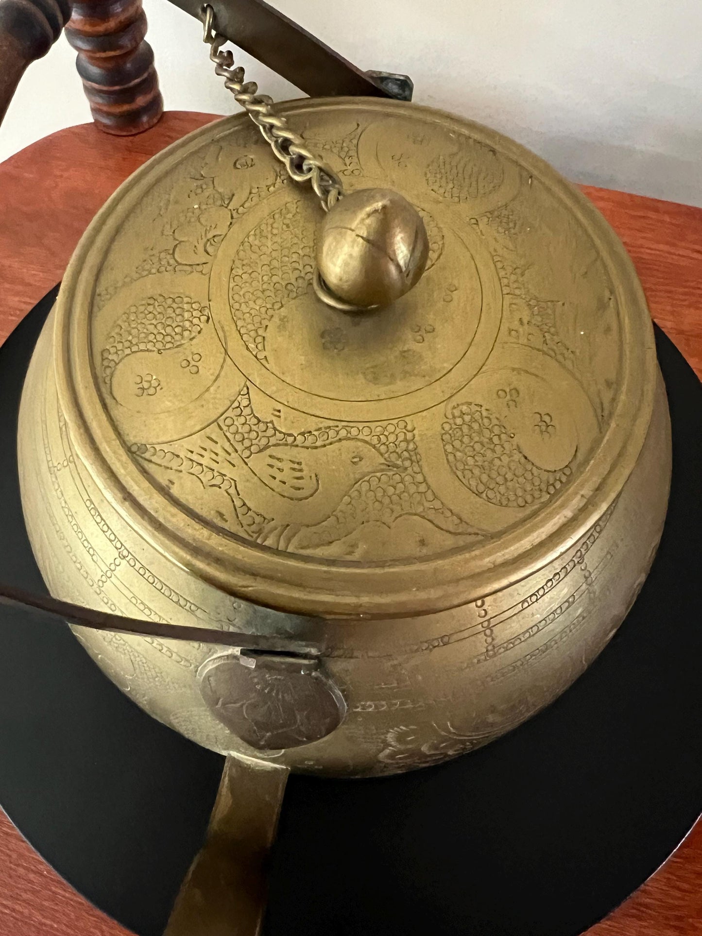 Vintage Brass Kettle with Lid Handle and Ornate Spout Lover Antiques and Vintage