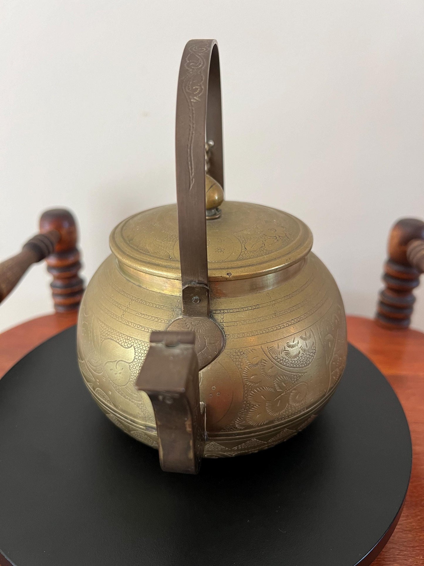 Vintage Brass Kettle with Lid Handle and Ornate Spout Lover Antiques and Vintage