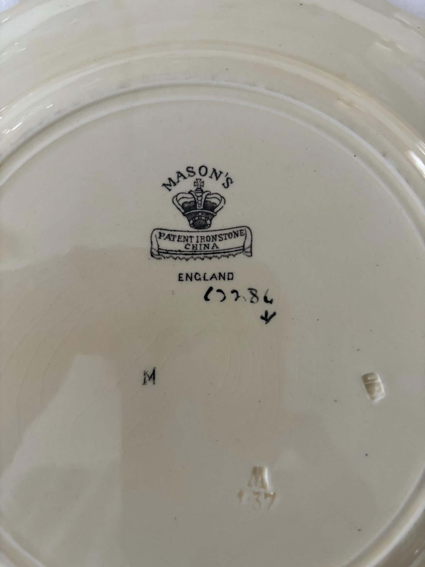 Antique Mason’s Patent Ironstone China Plate Cobalt Blue & Rust Flowers Leaves Made in England 10 1/2” Lover Antiques and Vintage