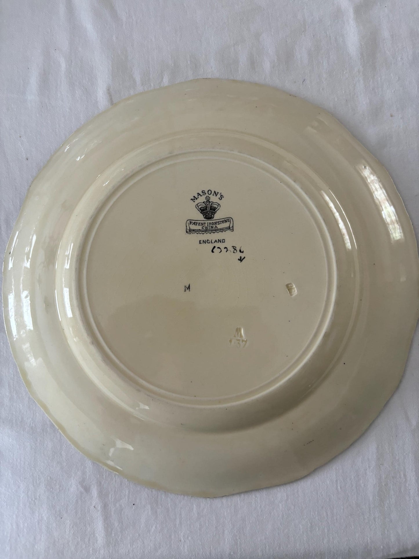 Antique Mason’s Patent Ironstone China Plate Cobalt Blue & Rust Flowers Leaves Made in England 10 1/2” Lover Antiques and Vintage
