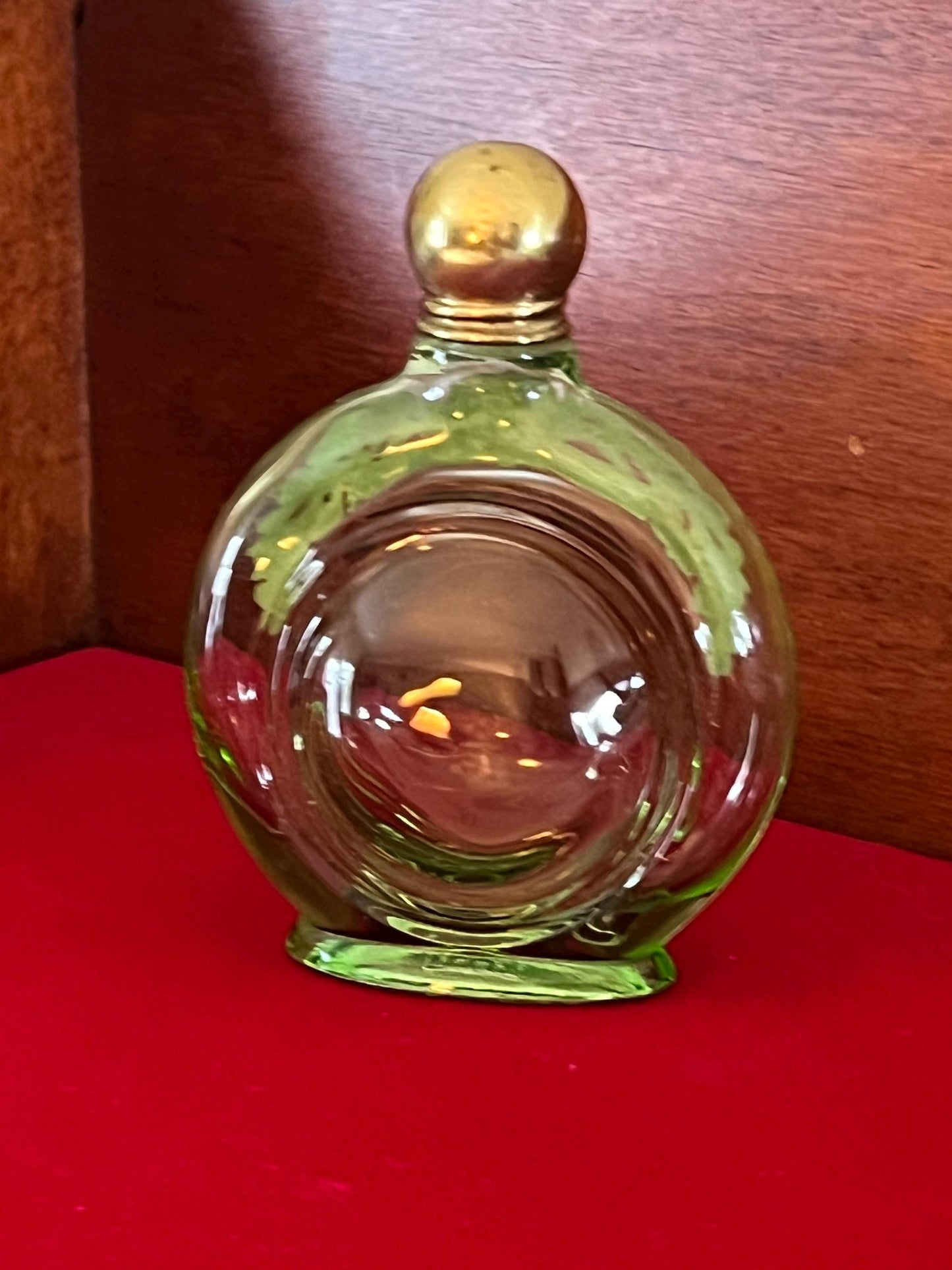 Vintage Green Glass Rheinisch Lavendel Lavender Perfume Bottle No. 4711 Pretty Parfum Round Bottle Lover Antiques and Vintage