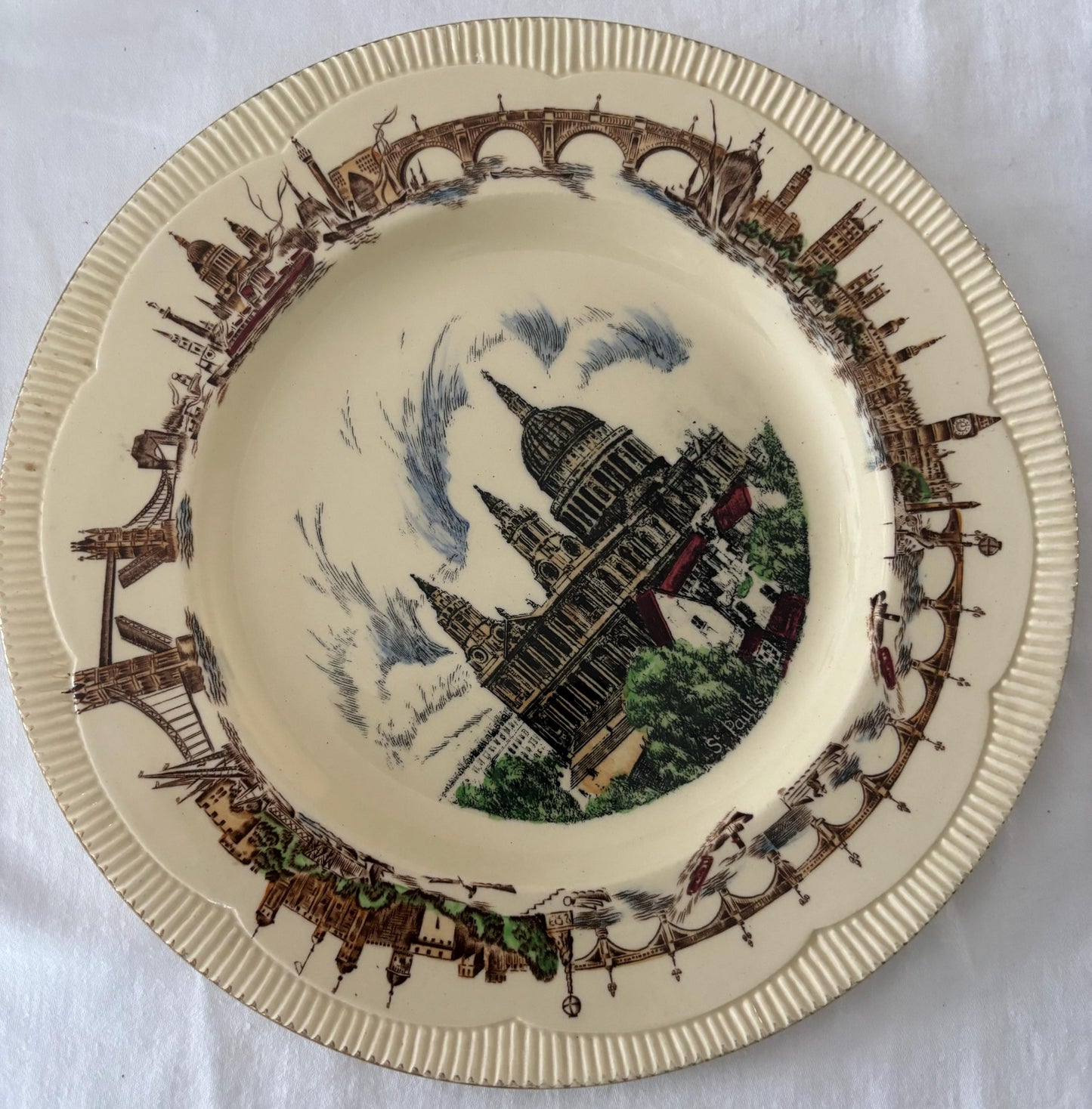 Vintage Clarice Cliff Pottery Plate Newport Pottery of England St. Paul’s Cathedral Lover Antiques and Vintage