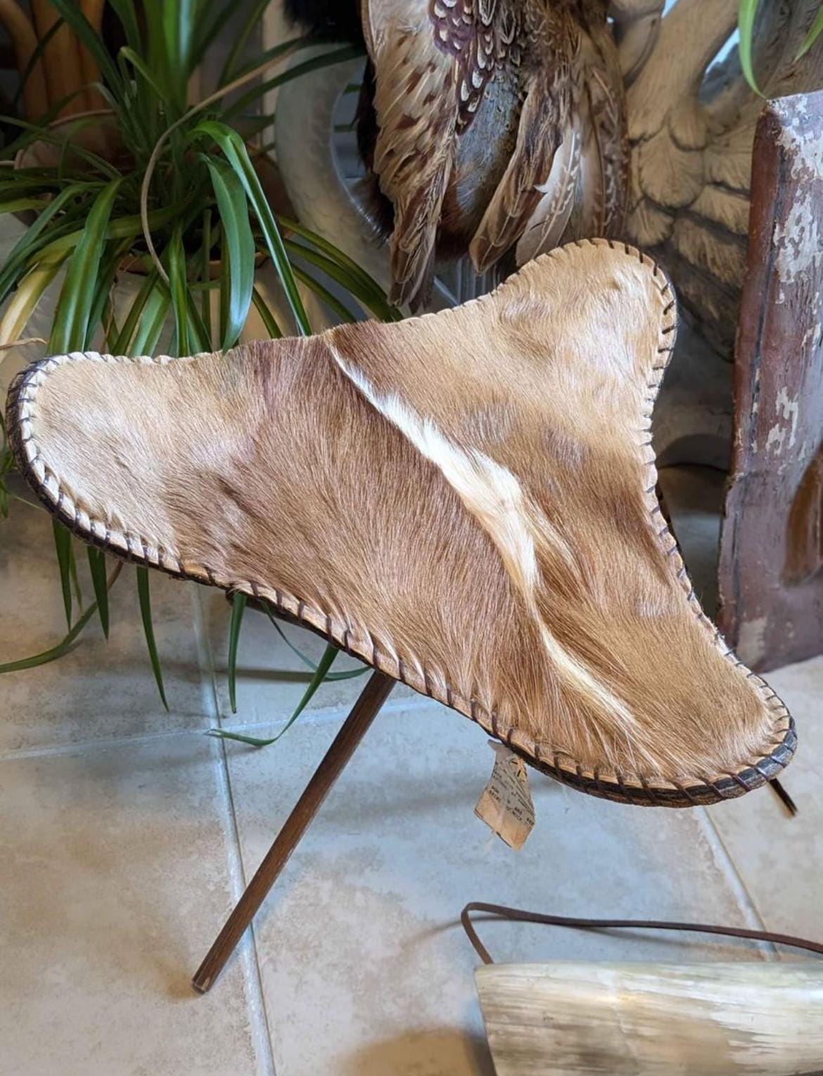 Vintage Native American Short Fur Stool Ottoman for Display Set of 2 Lover Antiques and Vintage