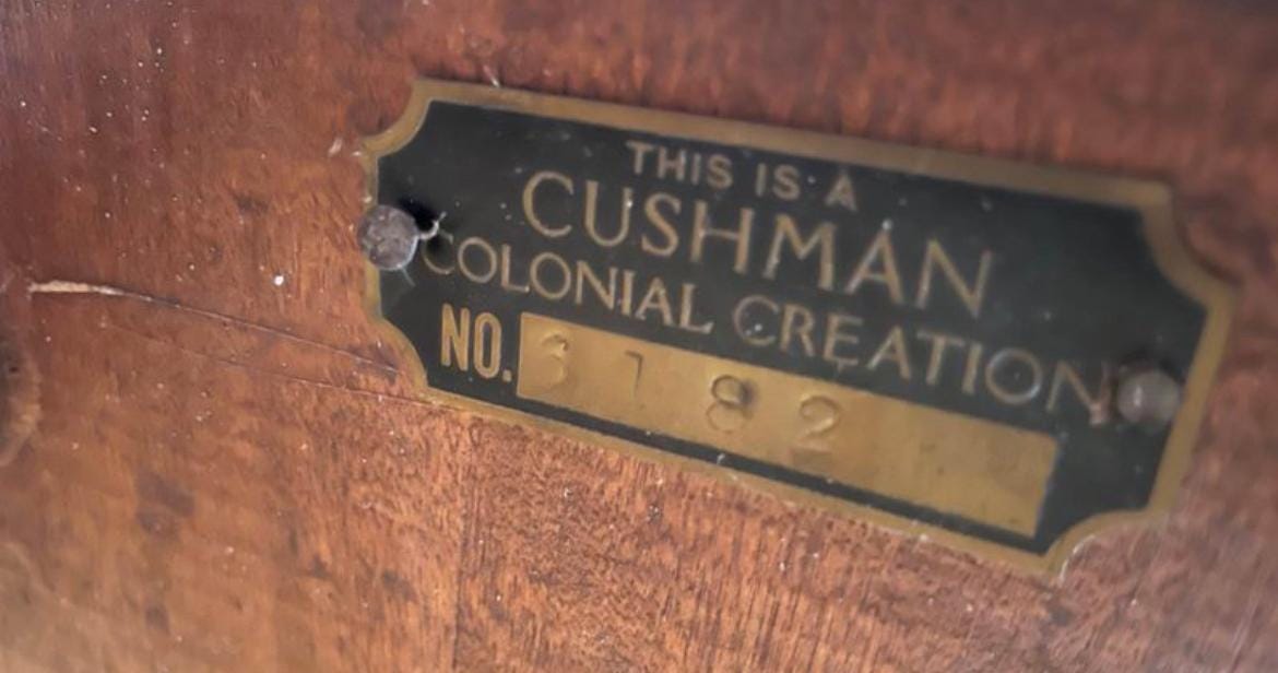 Cushman Colonial Creations Old Bennington Chair No. 5-95 Vintage Paddle Armchair Wide Arm Chair Rare Lover Antiques and Vintage