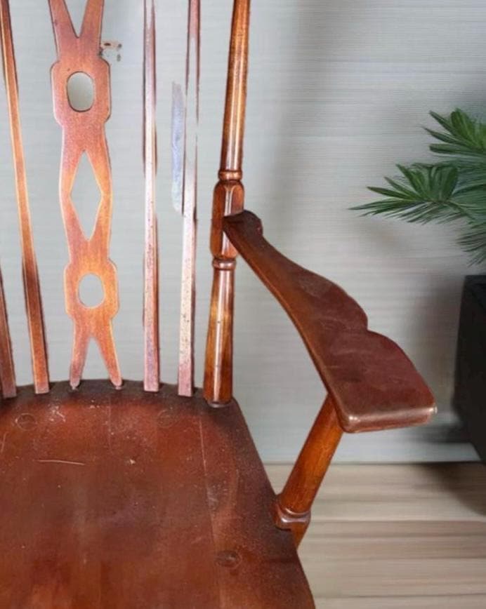 Cushman Colonial Creations Old Bennington Chair No. 5-95 Vintage Paddle Armchair Wide Arm Chair Rare Lover Antiques and Vintage