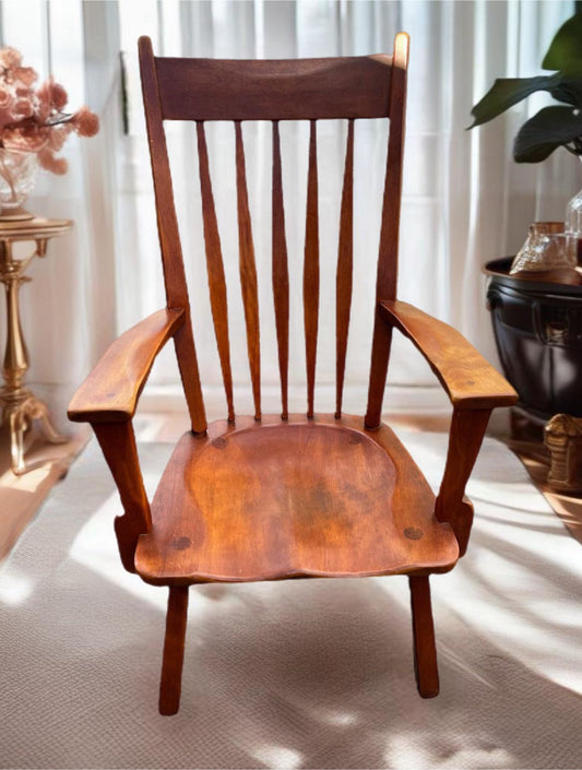 Cushman Colonial Creations Salem Wood Seat Chair No. 9082 Rustic Home Decor Lover Antiques and Vintage
