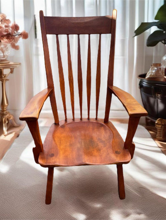 Cushman Colonial Creations Salem Wood Seat Chair No. 9082 Rustic Home Decor Lover Antiques and Vintage
