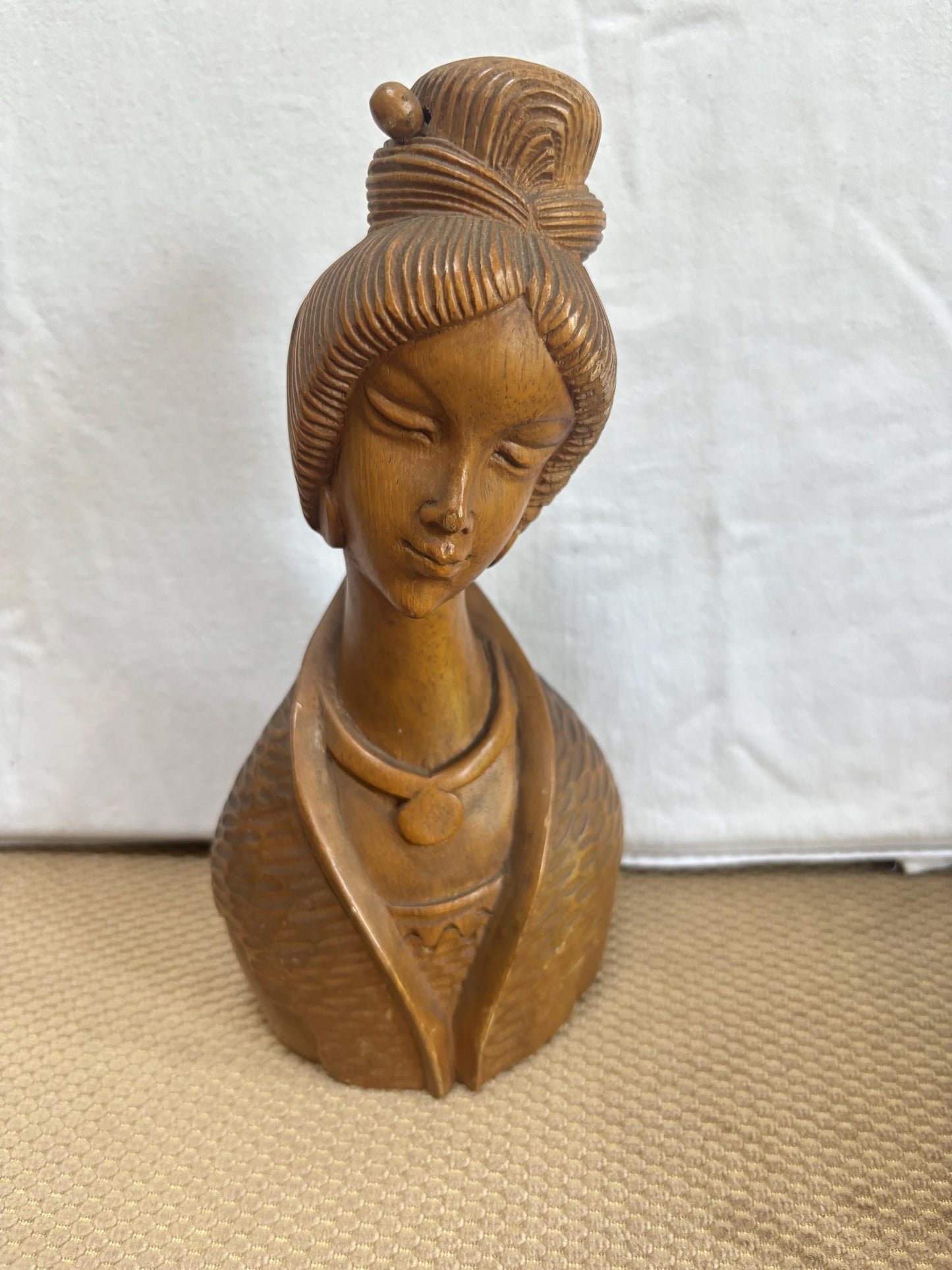 Vintage Carved Lady Statue Woman Figurine Lover Antiques and Vintage