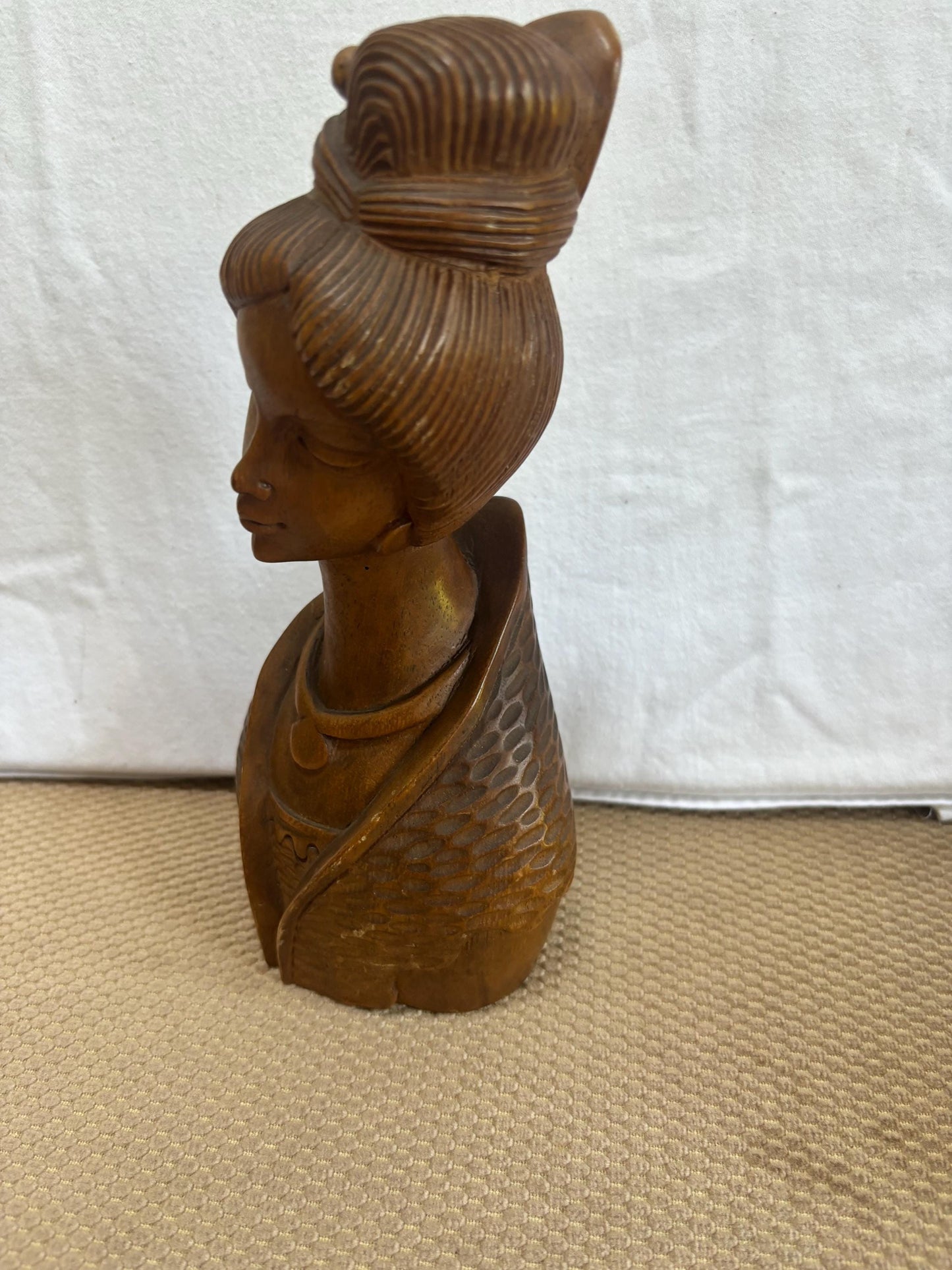 Vintage Carved Lady Statue Woman Figurine Lover Antiques and Vintage