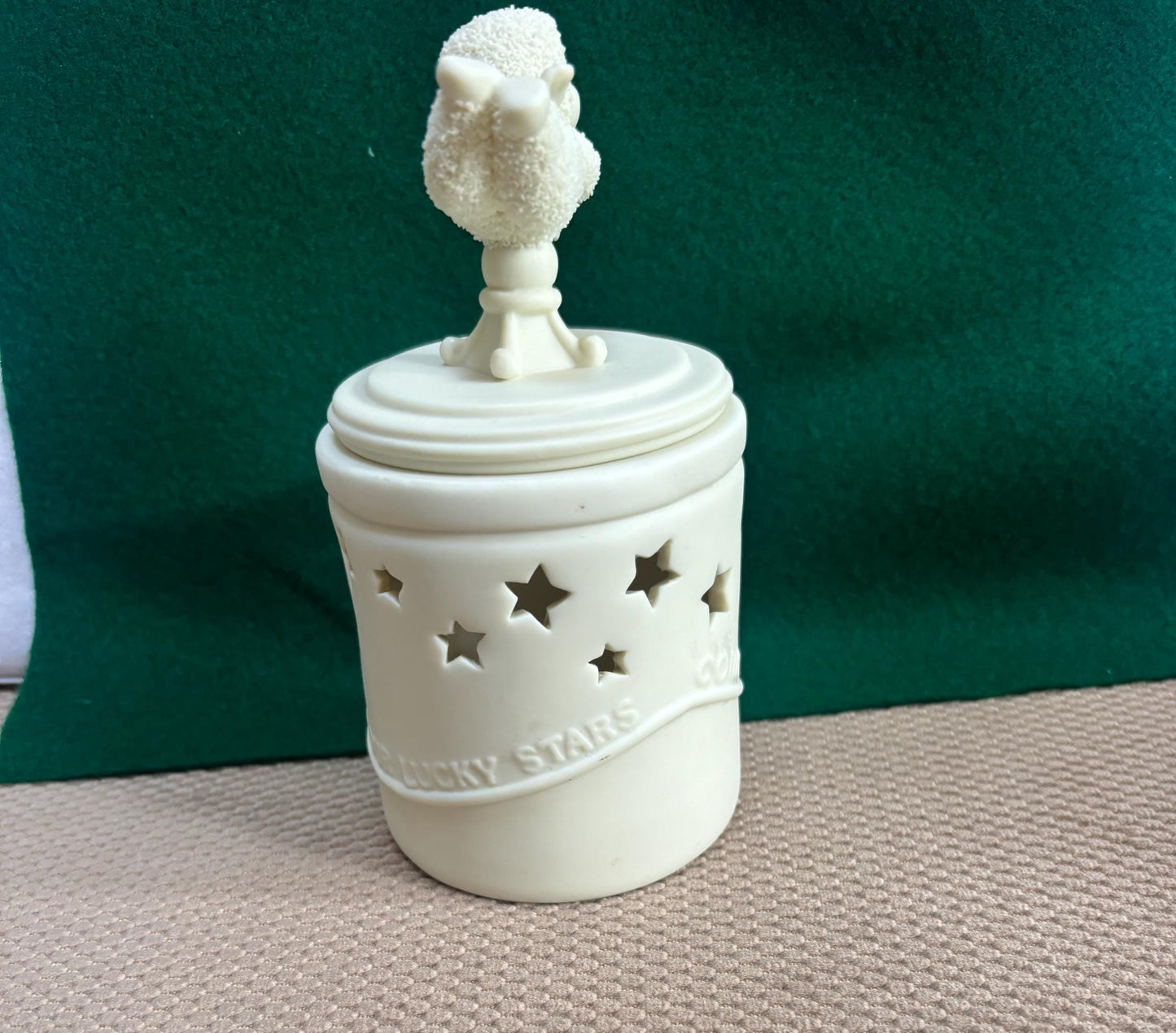 Vintage Department 56 Snowbabies “Count Your Lucky Stars” Candle Jar with Lid Lover Antiques and Vintage