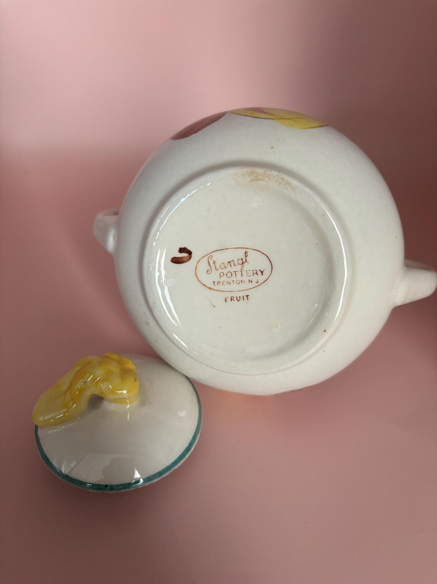 Stangl Pottery Sugar Dish with Lid Fruit Design Potteries from Trenton, NJ Lover Antiques Vintage