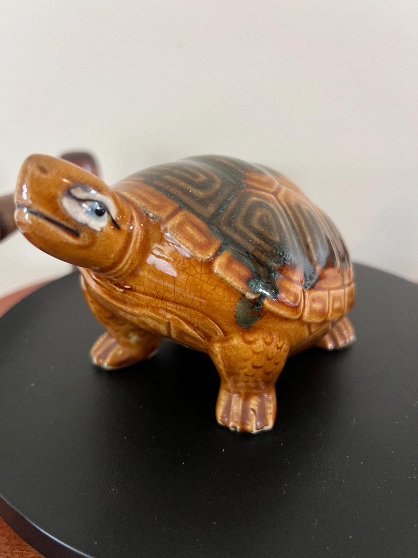 Vintage Brown Turtle Ceramic Made in Japan Smiling Turtle Tortoise Gift For Her Lover Antiques and Vintage