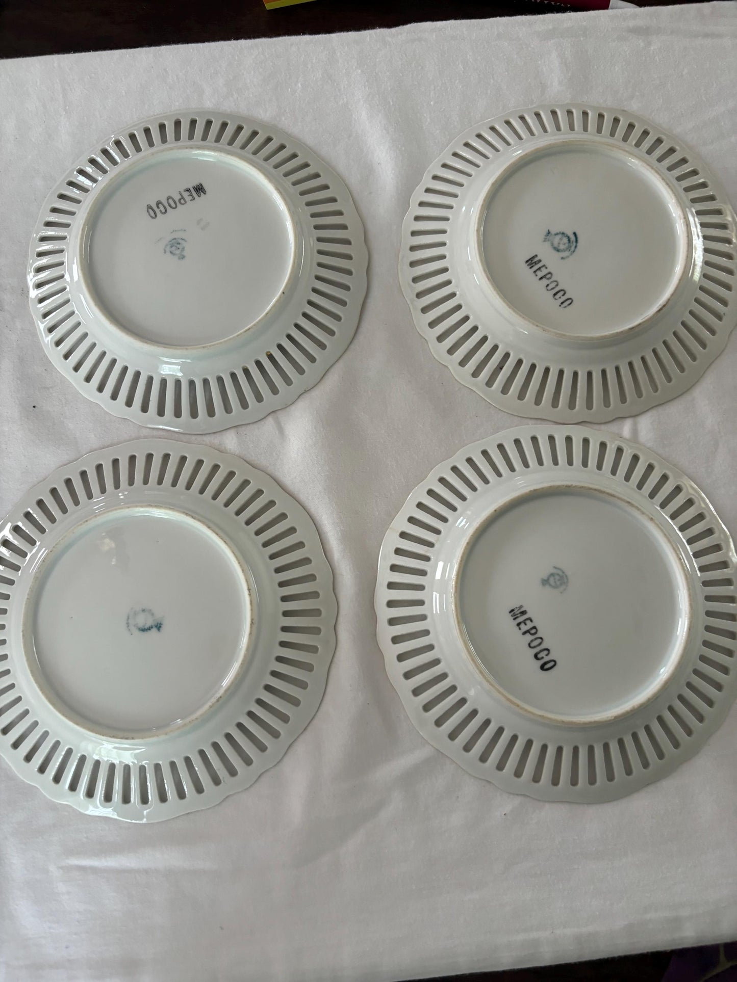 Vintage MEPOCO Set of 4 Plates Lover Antiques and Vintage