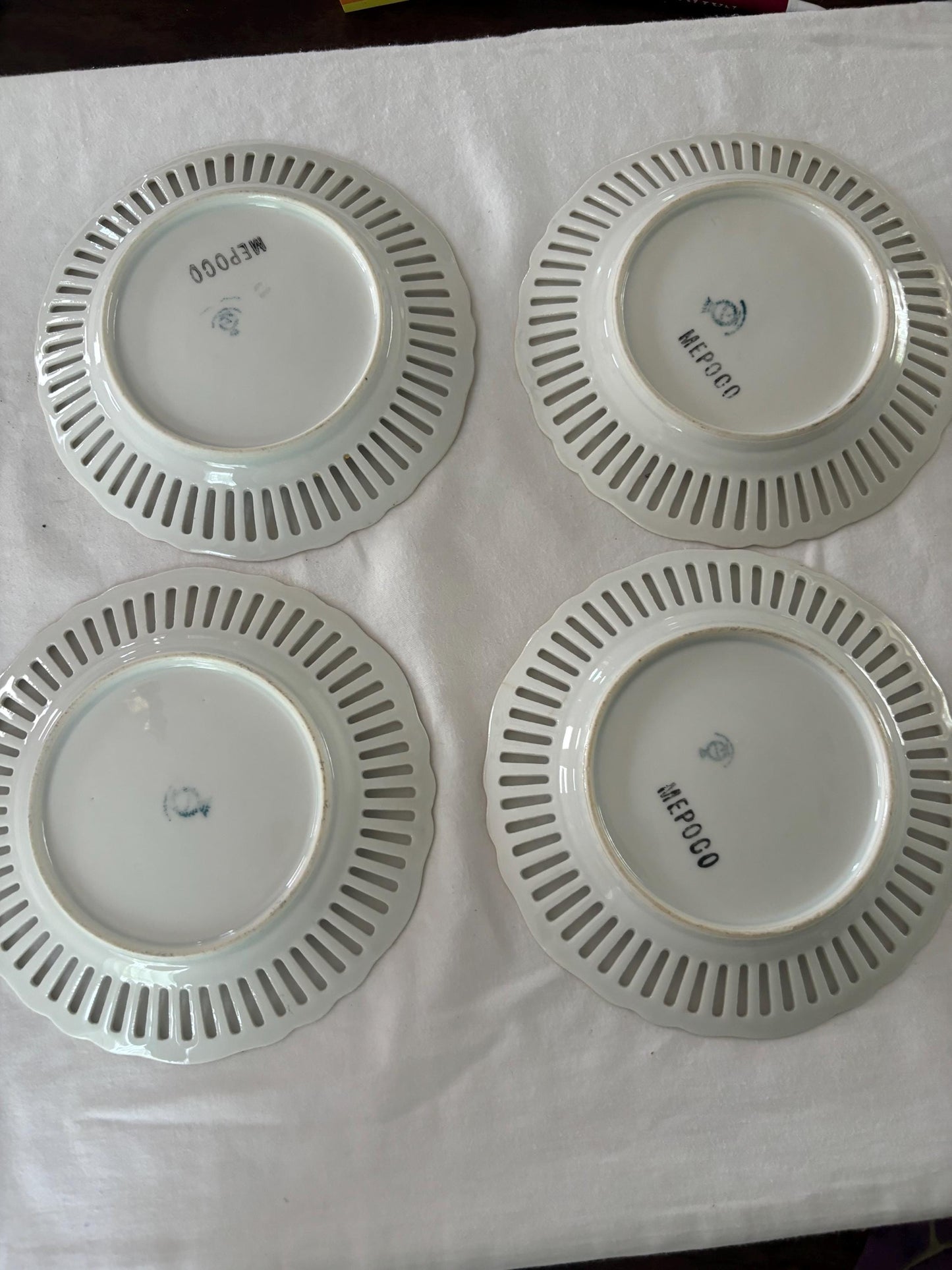 Vintage MEPOCO Set of 4 Plates Lover Antiques and Vintage